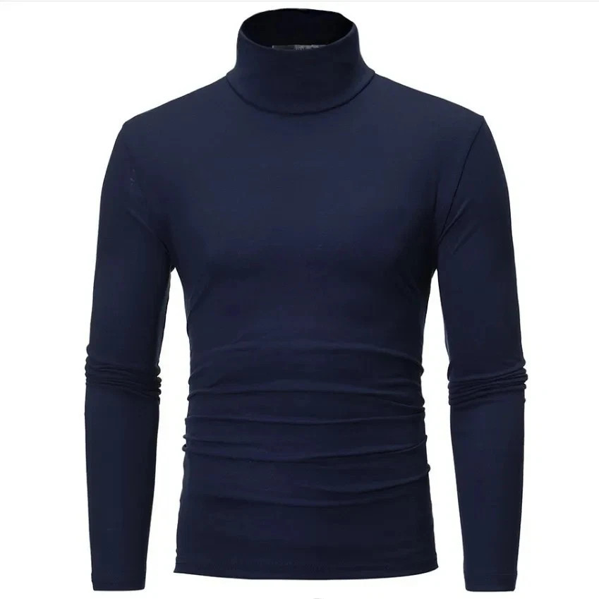 Mens Turtleneck Basic Pullover Long Sleeve Jumper Top Casual Slim Fit T-Shirt**