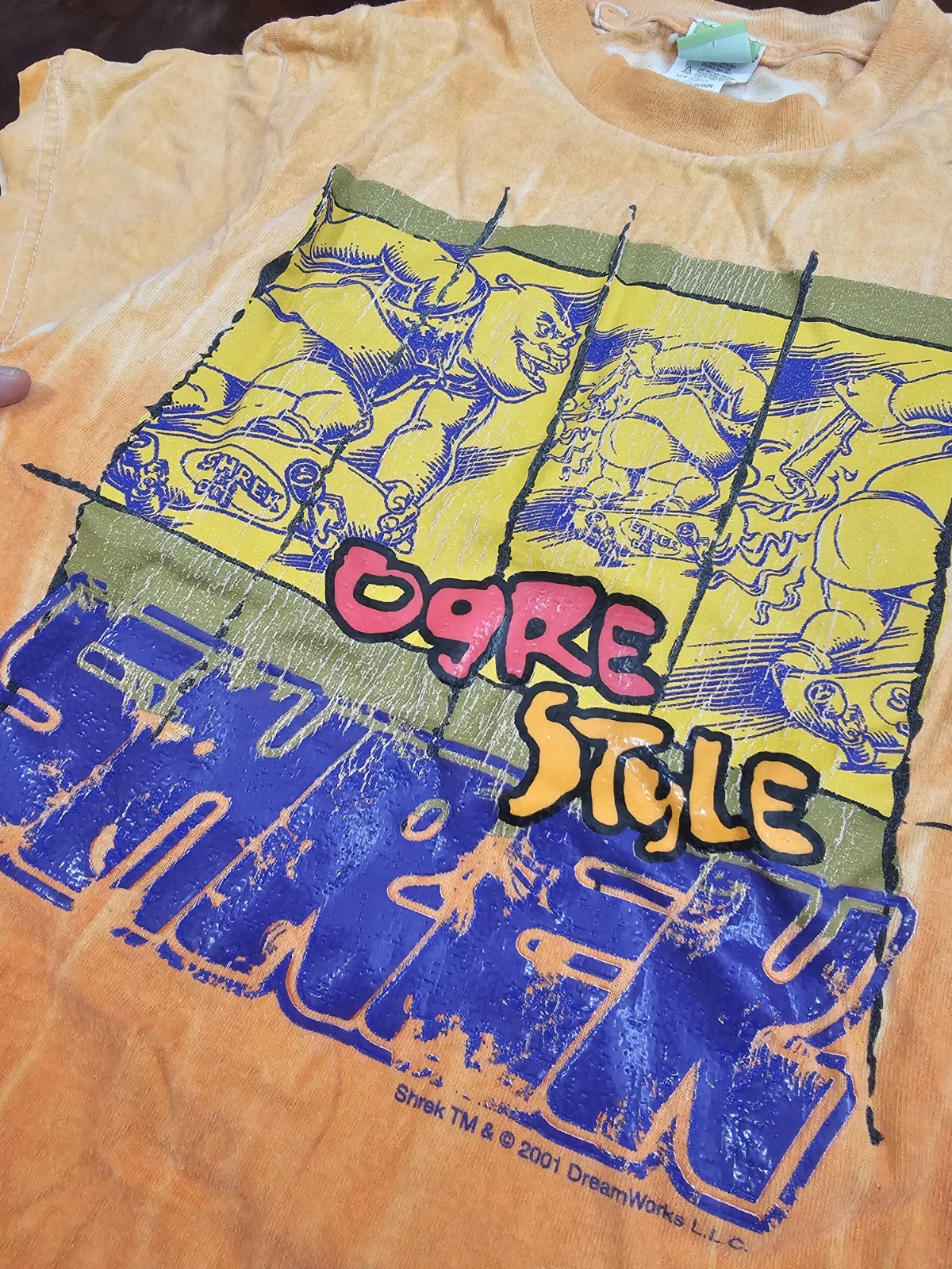 2001 Vintage Ogre Style Shrek Skateboard T Shirt Size Medium Used As-Is See Pics