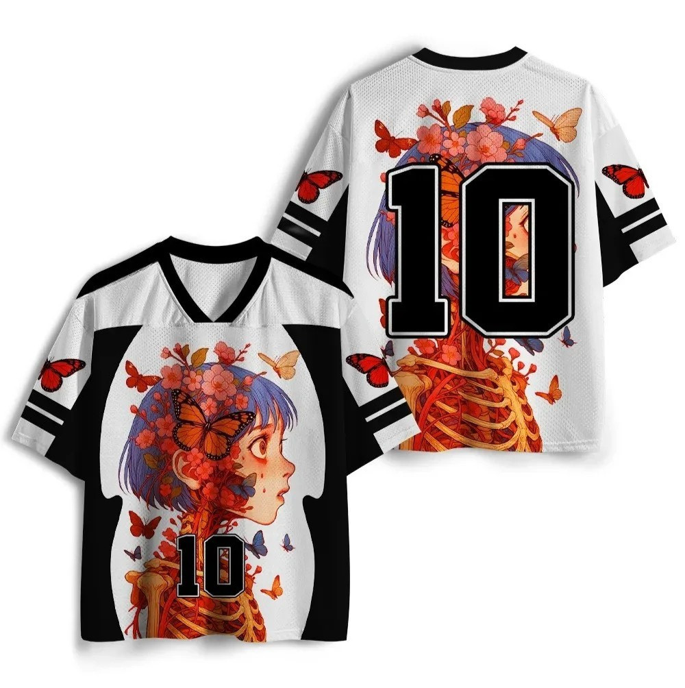 Japanese Anime Grafitti Football T-Shirt Jersey Breathable Quick Dry Polyester