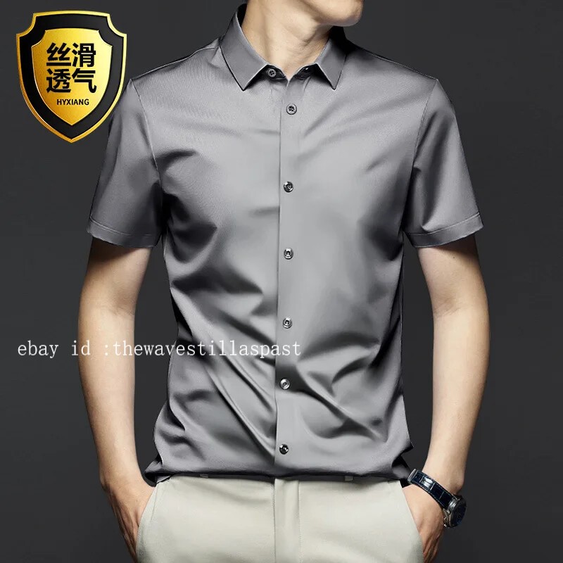 Men’s Shirt Long Sleeve Non Iron Wrinkle Resistant Business Dress Casual Shirt