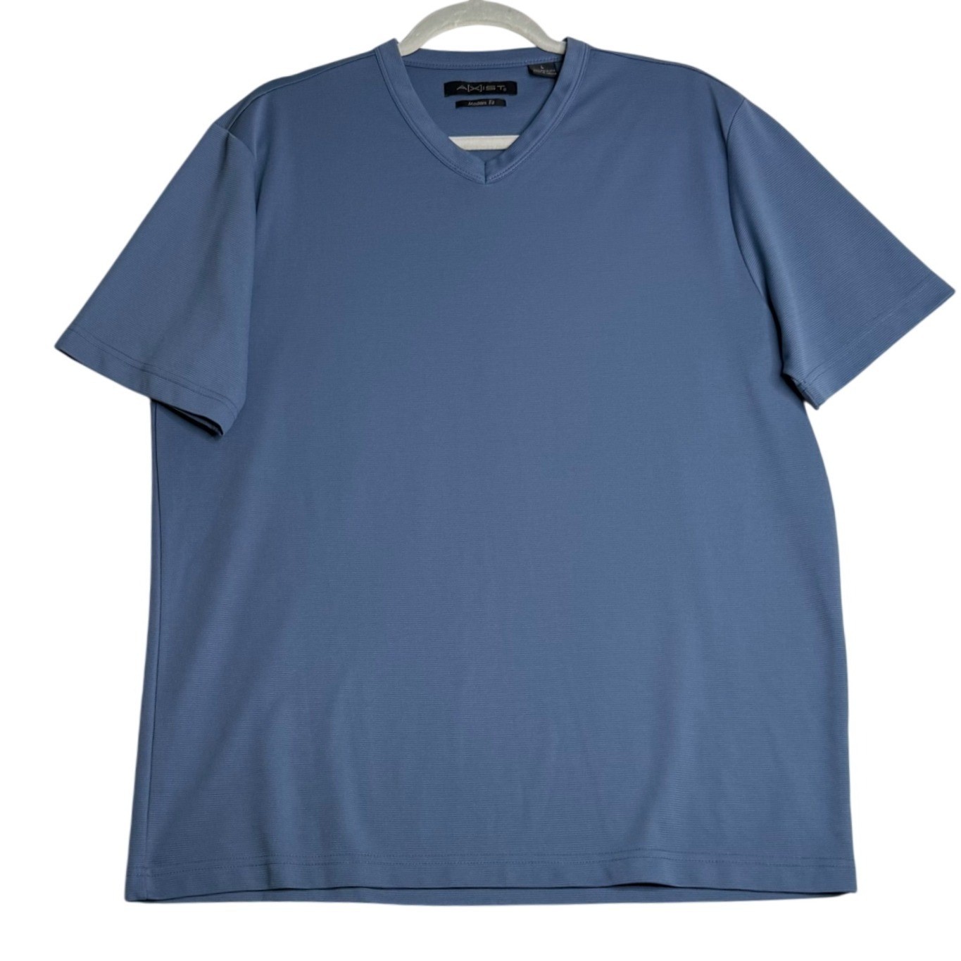 Axist Modern Fit V-Neck Short Sleeve Tee Blue Mens Large