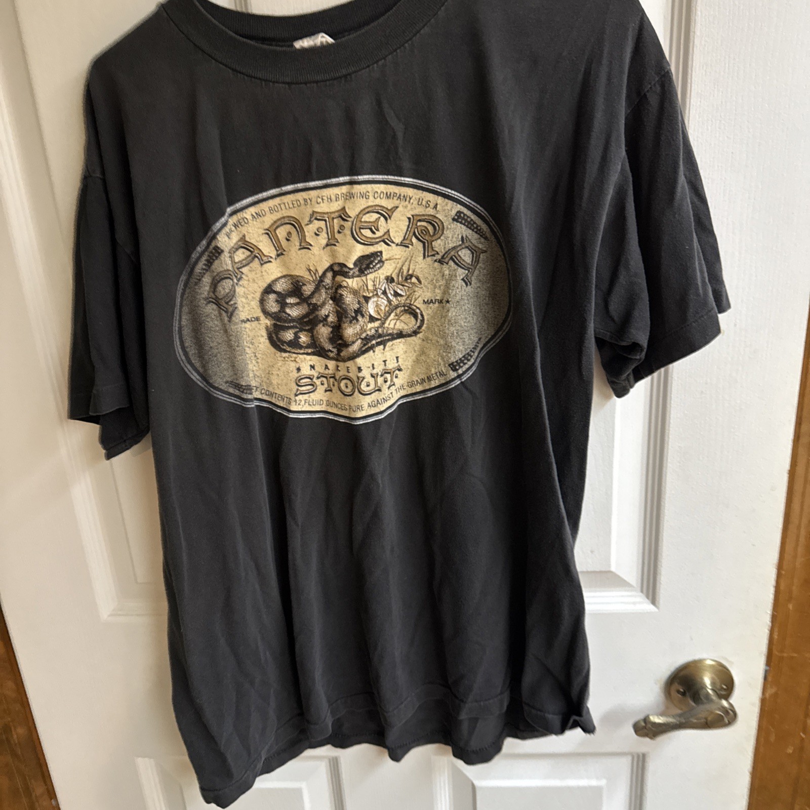 Vintage 1997 Pantera Snake Bite Stout Suck Out The Venom T Shirt L