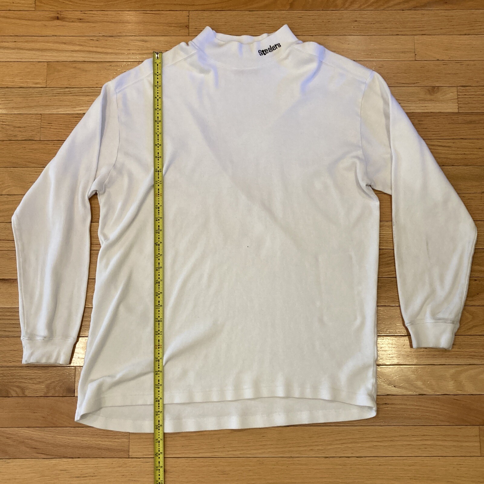 Pittsburgh Steelers Shirt Adult XL Extra Large White High Neck Long Sleeve Men