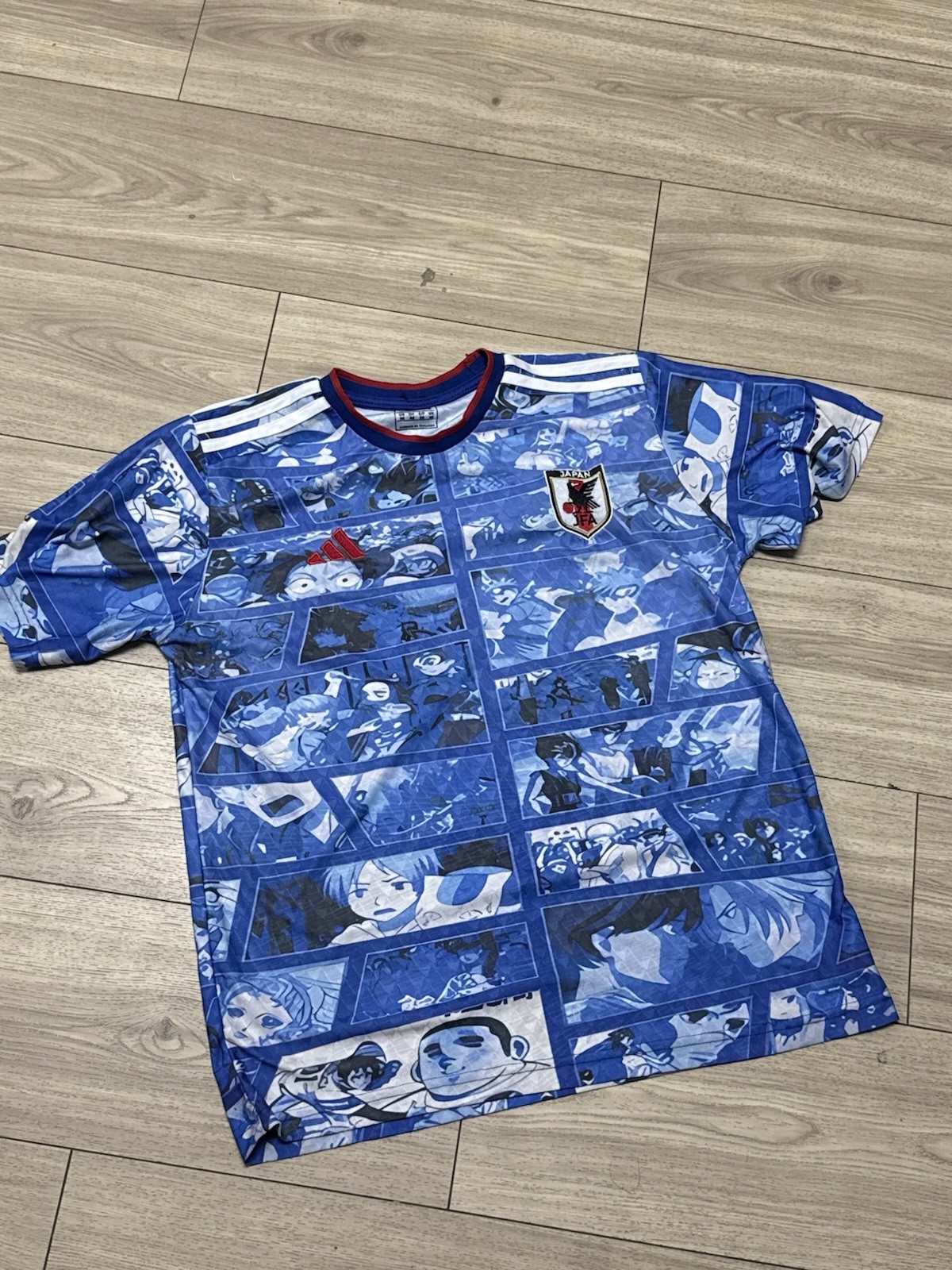 Japan Anime Special Edition Soccer Jersey Blue JFA Football Shirt Men’s Medium