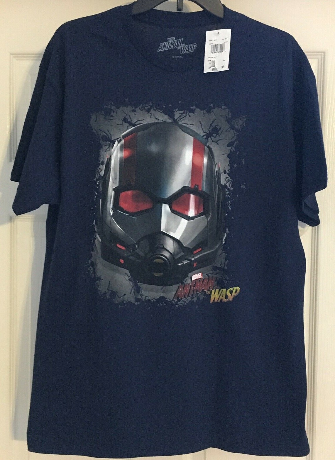 Marvel Antman Wasp T Shirt Blue Red Gray Movie Comics 100% Cotton NWT Sz L