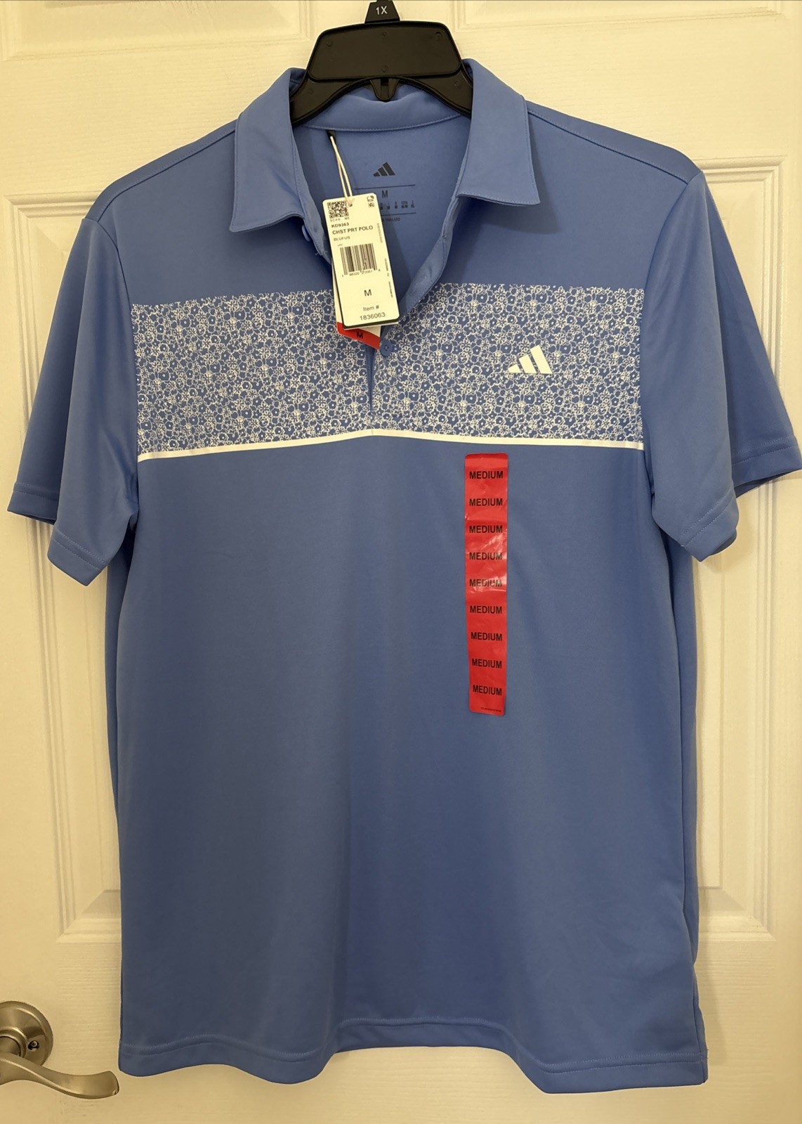 adidas Men’s Stretch Short Sleeve Golf Polo Shirt Medium | New Blue