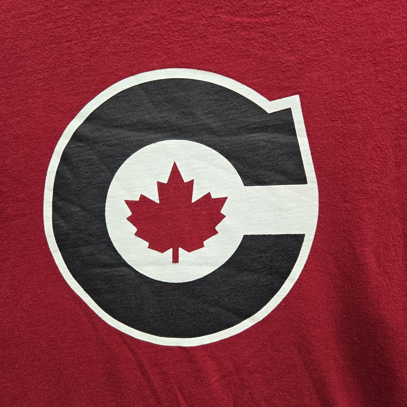 Olympics Men Shirt L/G Red Team Canada Maple Leaf Tee Logo Pullover