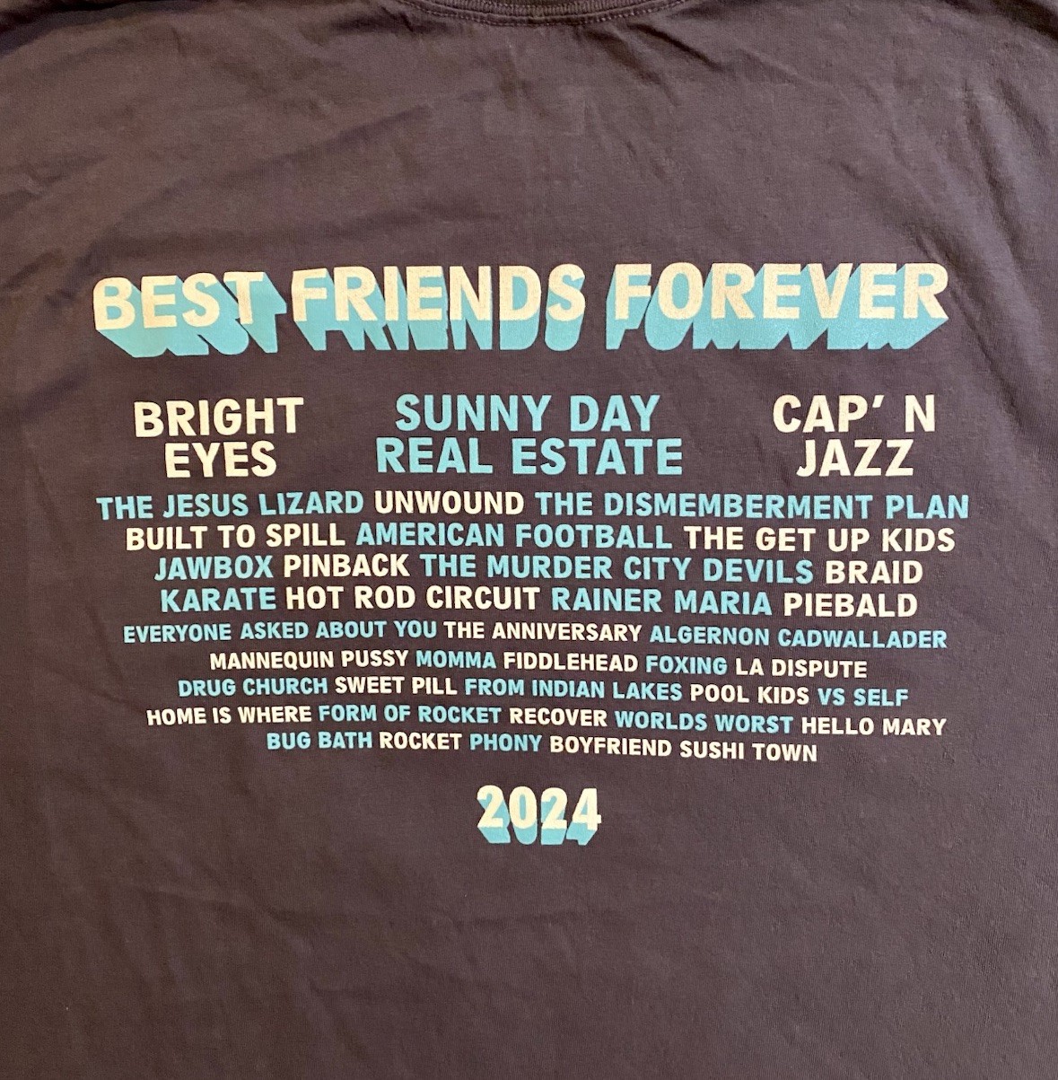 NEW Best Friends Forever Fest Inaugural 2024 2XL T-Shirt W/ Lineup Las Vegas Emo