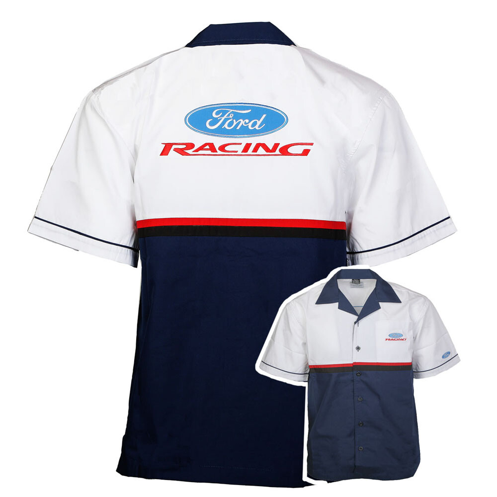 Ford Racing Pit Mechanic Button Down Work Crew Shirt Official Licensed
