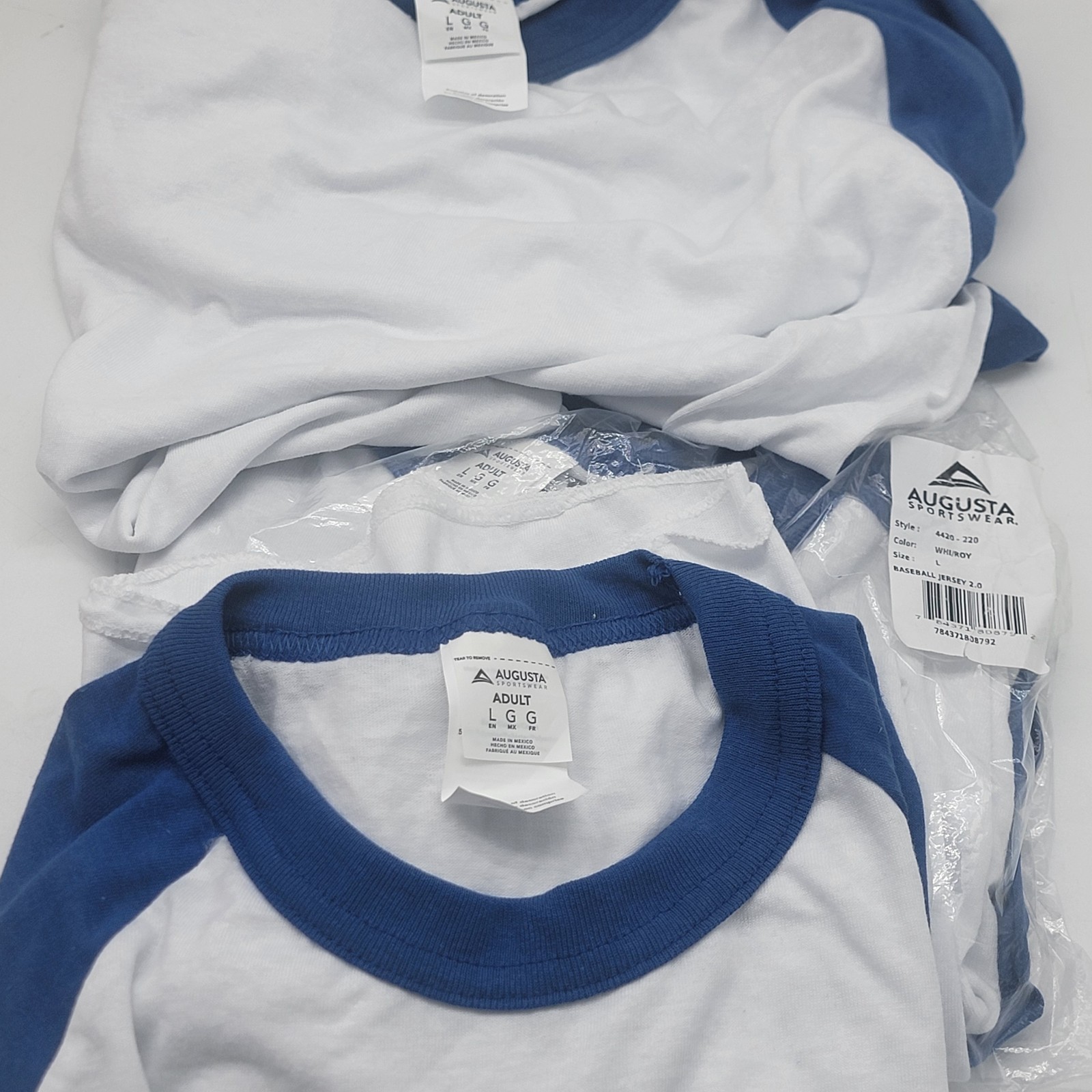 Lot of 3 Augusta Sportswear 4420 Mens Baseball Jersey Sports T-Shirt Tees NEW!