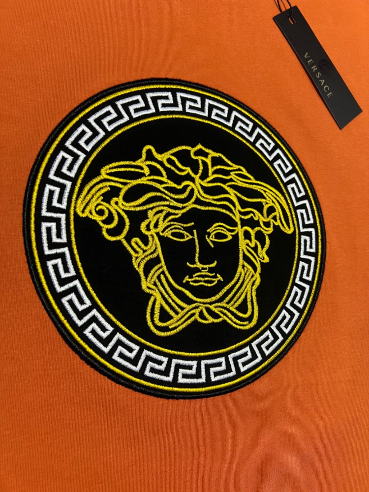 Vèrsace Men Orange T-Shirt
