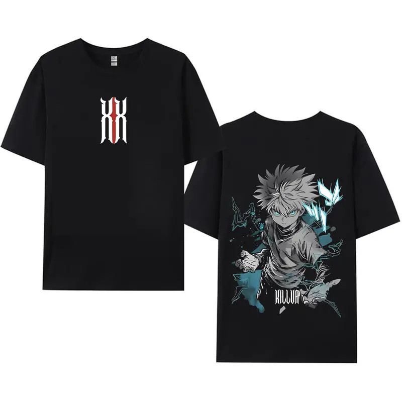 Anime Lightning Graphic T-Shirt White Hair Character Streetwear Unisex Tee