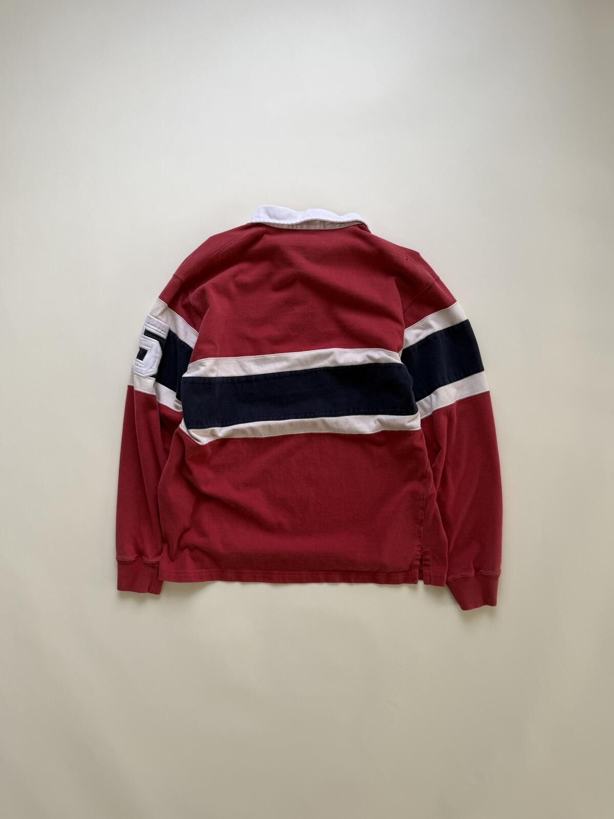 Vintage Polo Ralph Lauren rugby Red Blue White Long sleeve shirt