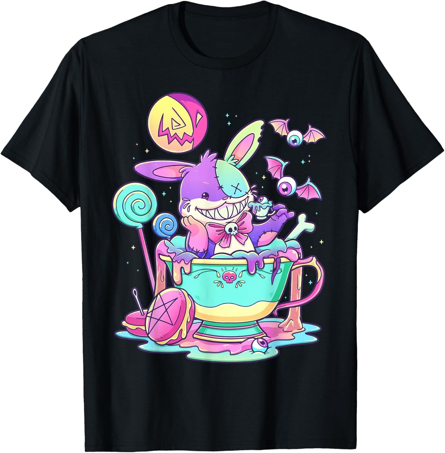 Pastel Goth Cute Creepy Rabbit Kawaii Menhera Occult Bunny T-Shirt
