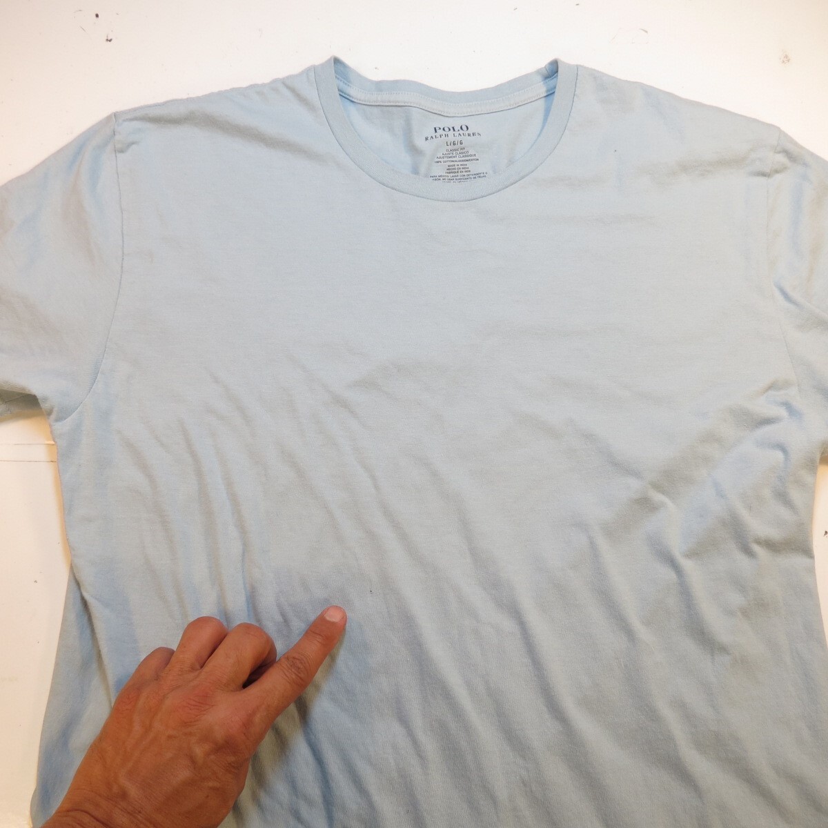 POLO RALPH LAUREN Classic Fit DESIGNER TEE T SHIRT Mens L Blue