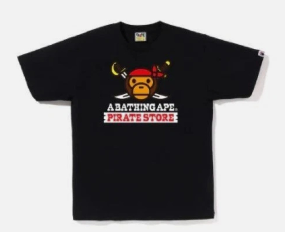 A Bathing Ape BAPE Baby Milo Pirate Store Tee BLACK Size XL NEW IN BAG