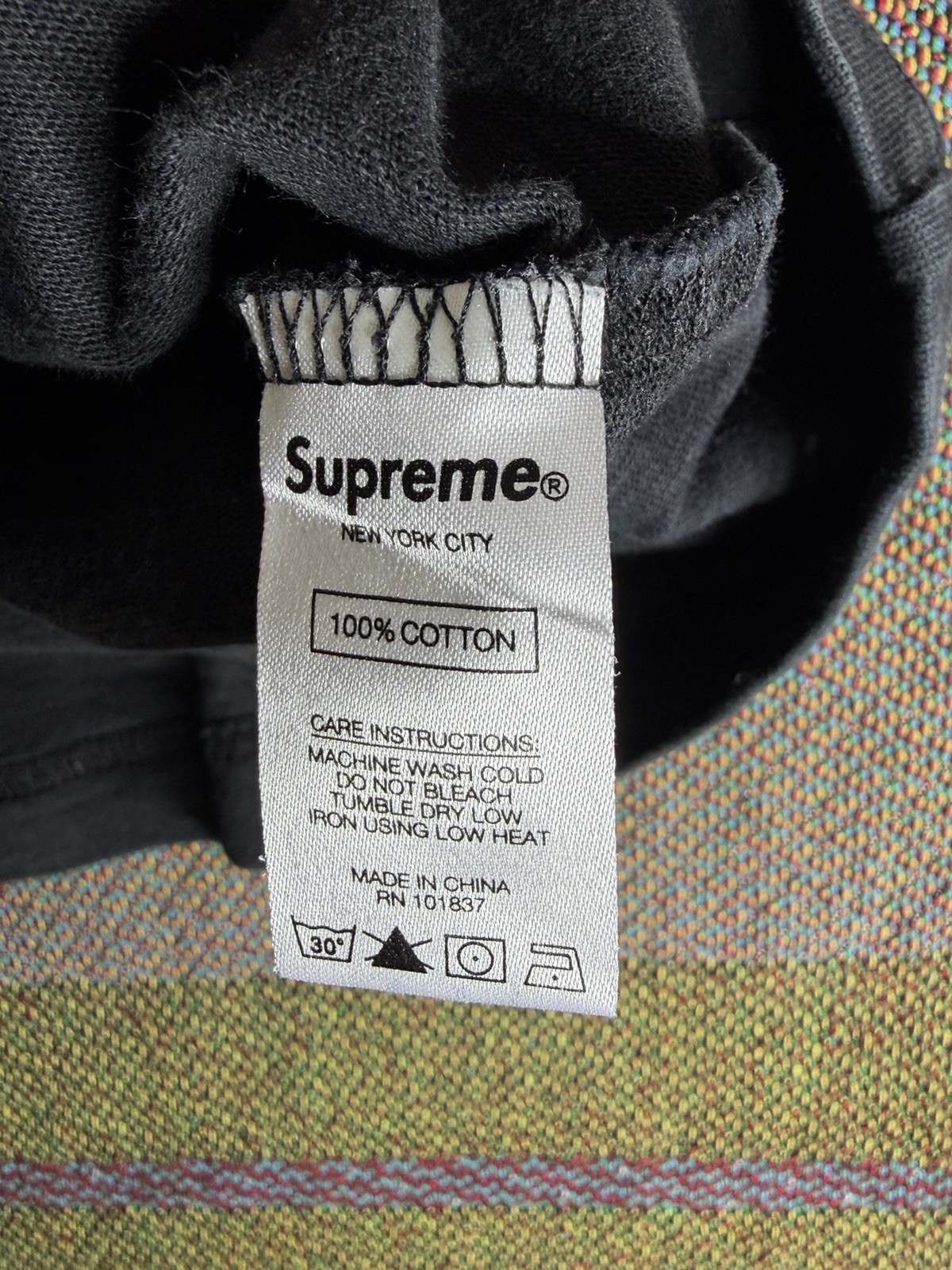 Rare SUPREME FW20 2020 Shoulder Arc Spell Out T Shirt Streetwear Black Large Fad