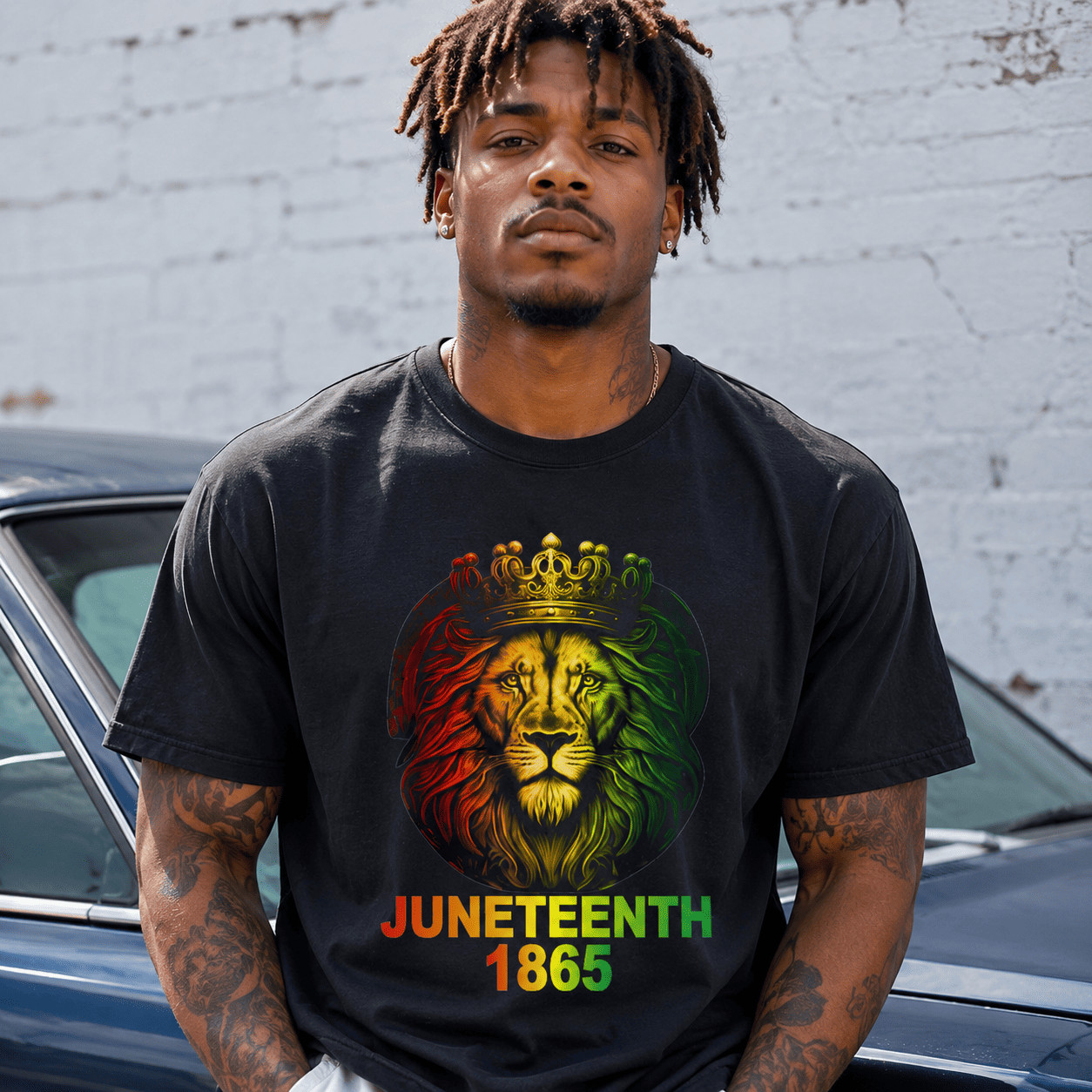 1865 Juneteenth Lion Freedom Day Black Pride Men’s Graphic T-Shirt