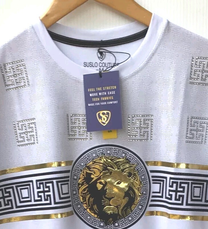Men’s Beautiful Cotton Rhinestone T Shirt,Italian Style,Stretch S to 2XL….A12.