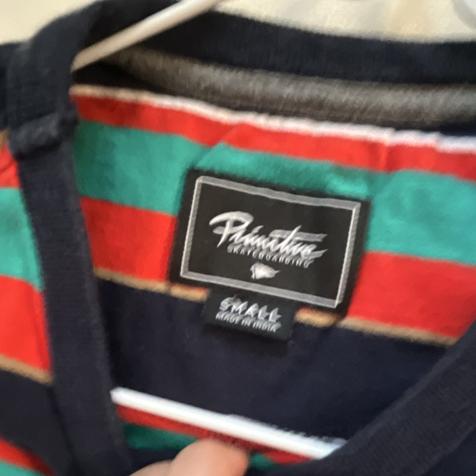 Phantoms Men’s Navy Multi Striped Crew Neck Short Sleeve T-Shirt Size S