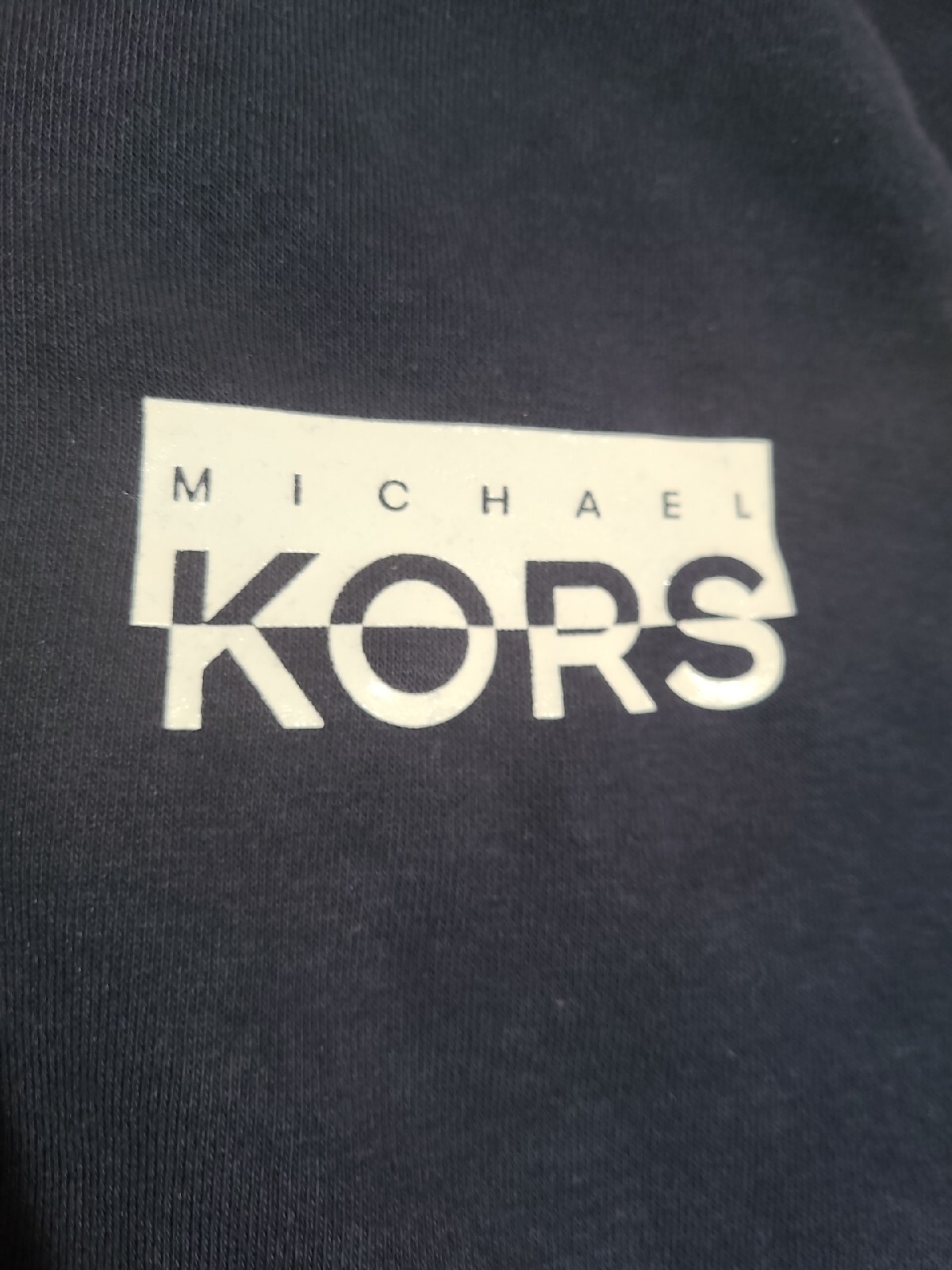 Michael Kors Shirt Mens Large Blue 1/4 Zip Mock Neck Cotton Logo Sweater Top