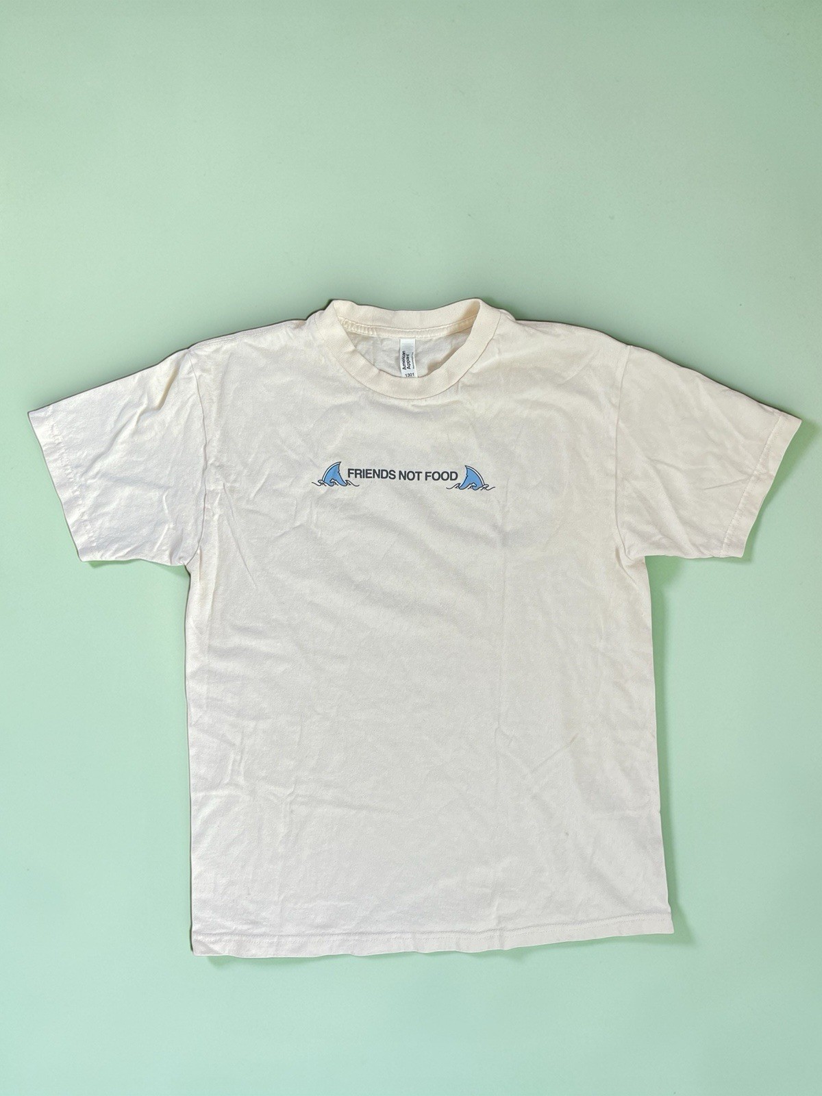 Respect The Locals Shark Graphic Tee American Apparel 1301 Friends Not Food Eco