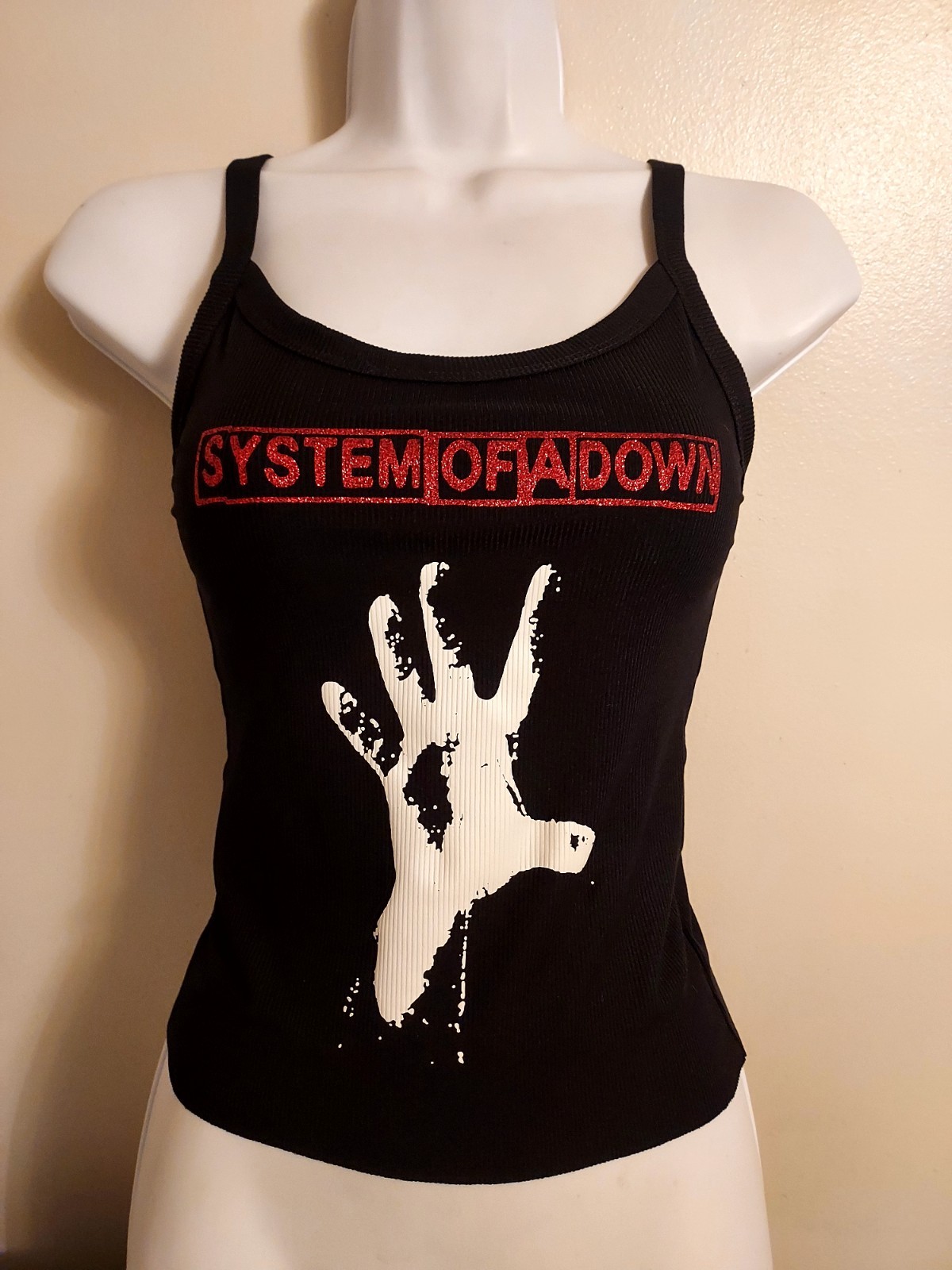 System of a Down Crop top Tank Toxicity self titled hand album Shirt Glitter