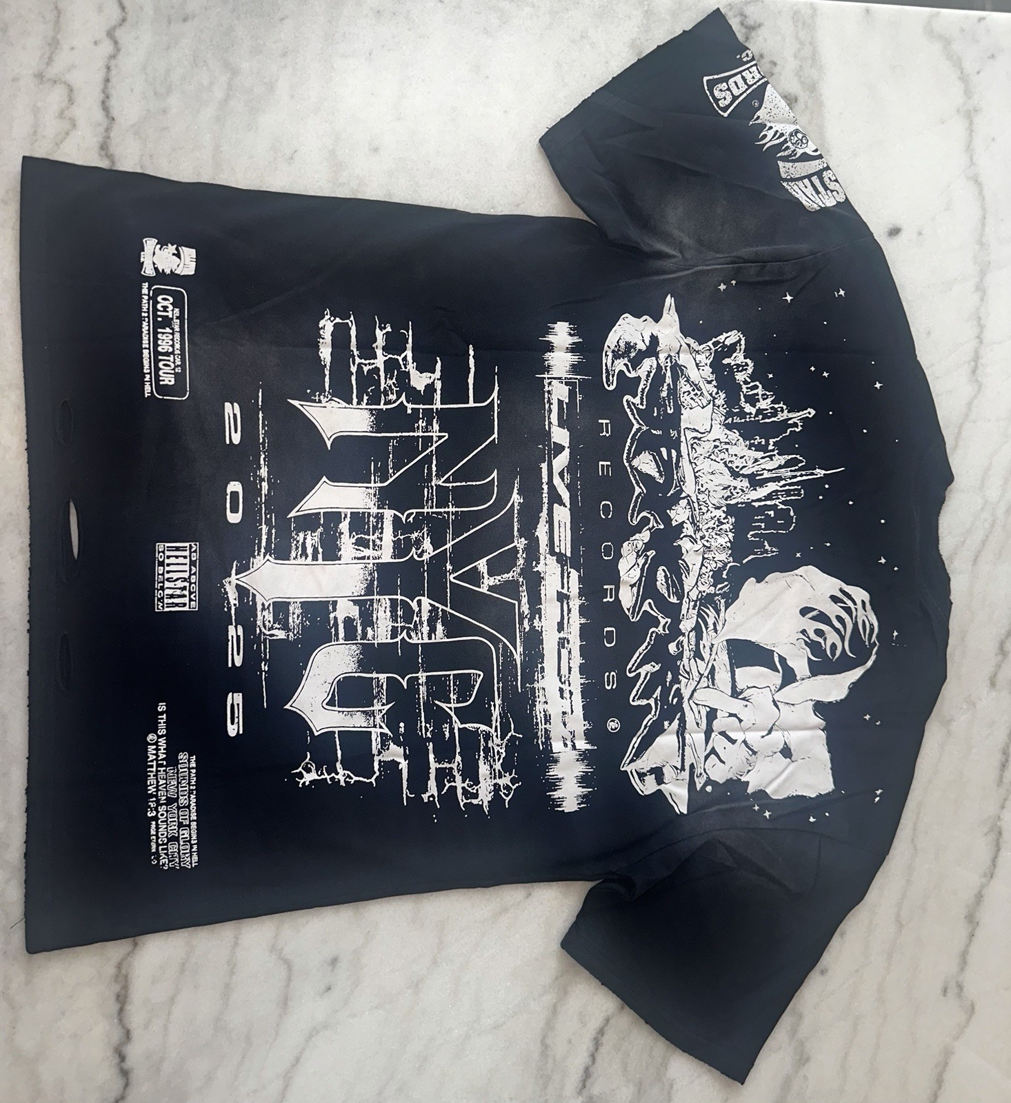 Hellstar Black Logo Graphic Print Crew Neck Short Sleeve T-Shirt Men’s L