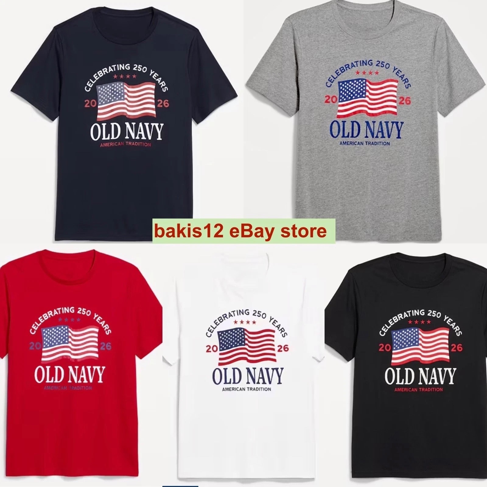 OLD NAVY US Flag 2026 250th Anniversary T-SHIRT reprint