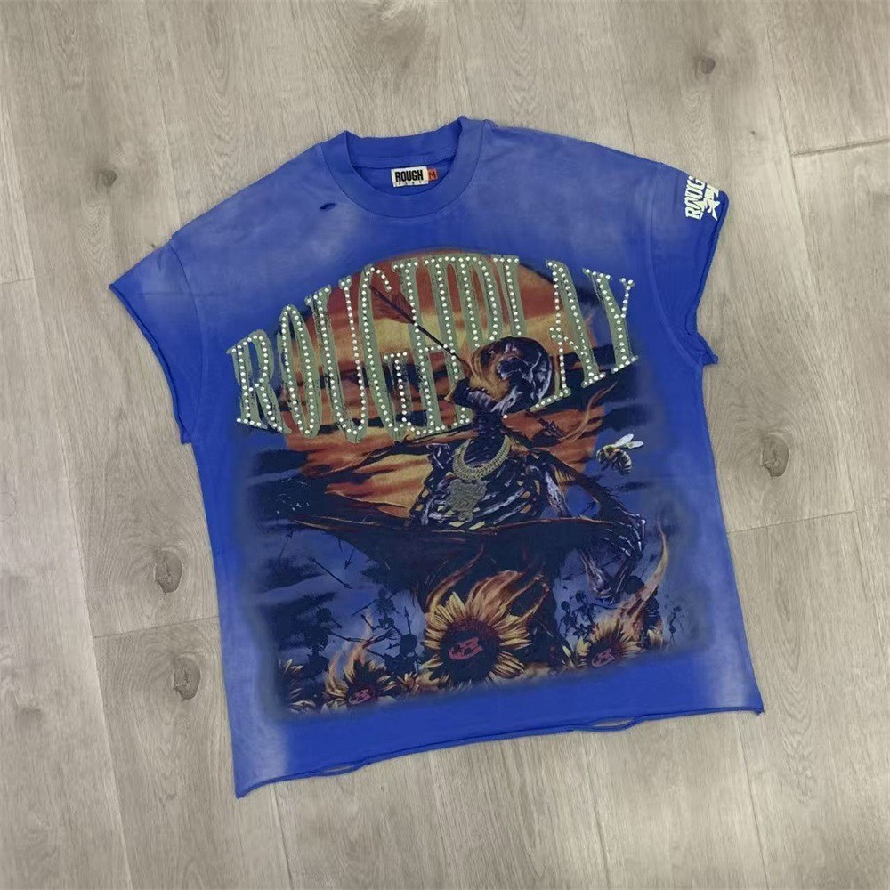 RoughPlay Beaded Washed Vintage Sleeveless T-Shirt