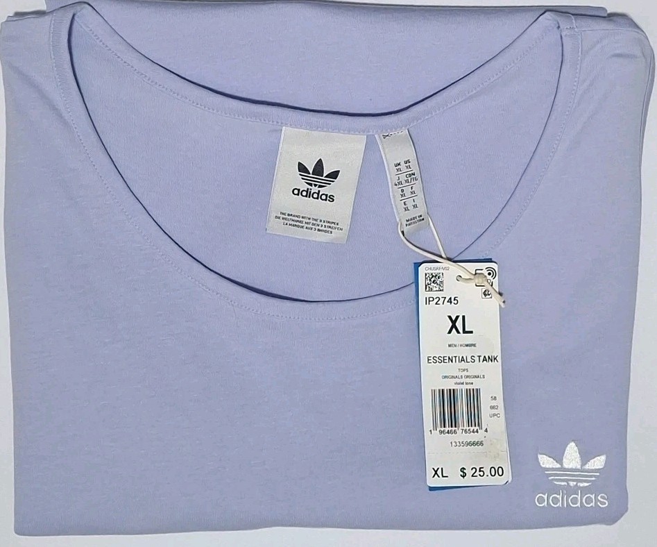 Adidas Originals Trefoil Mens’ XL IP2745 Essentials Tank Top, Violet Tone