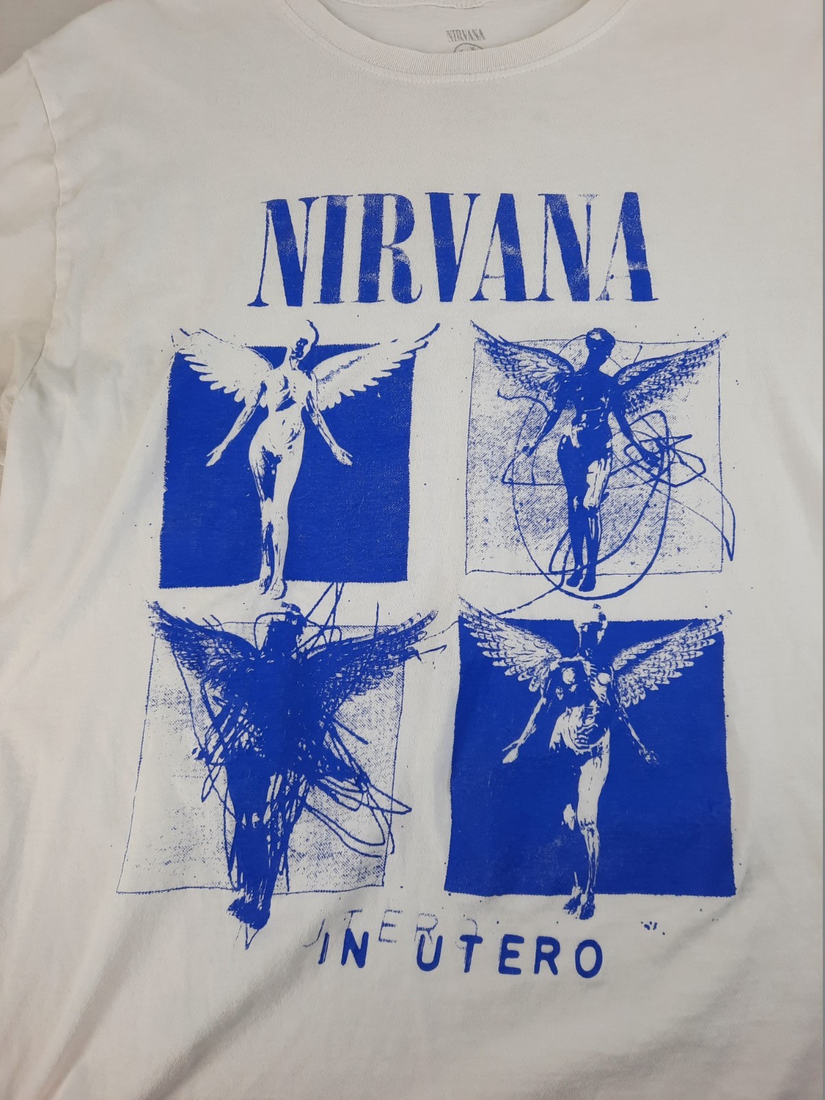 Nirvana In Utero T-shirt featuring Blue Four Panel Angelic Design Medium