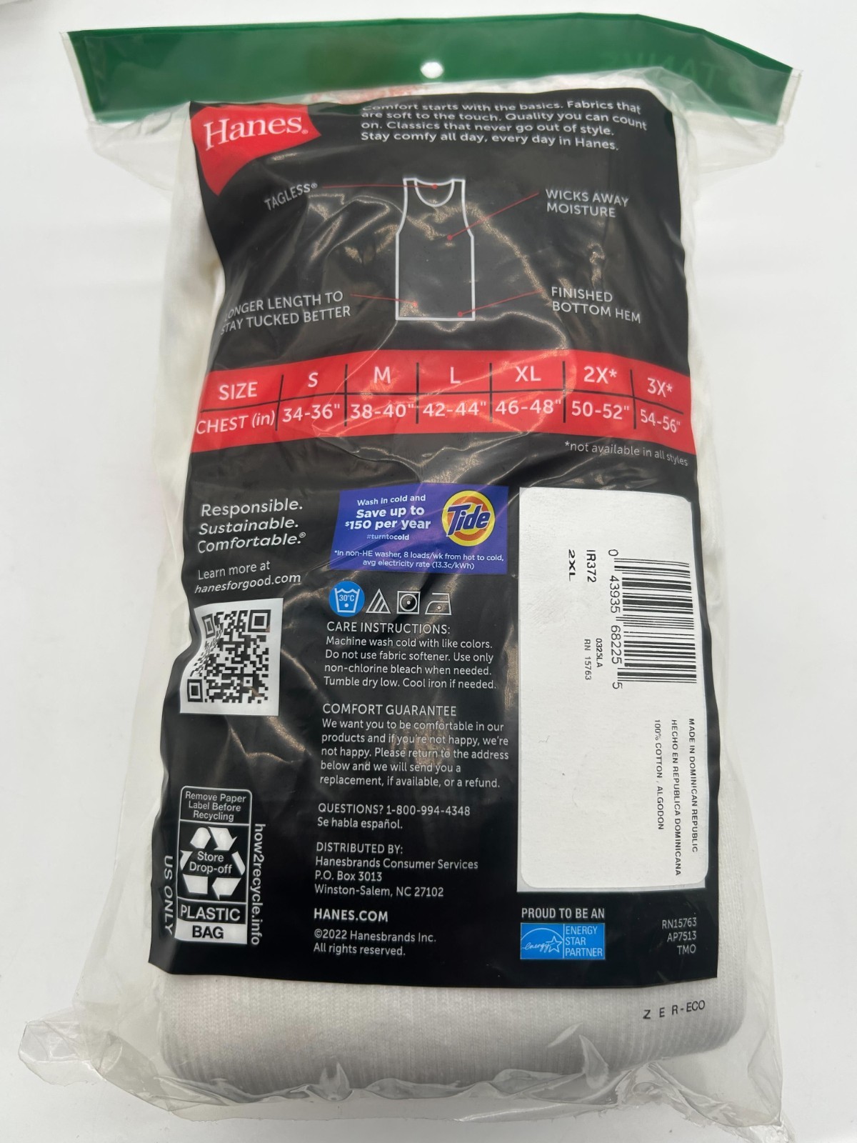 Hanes Men’s 2X-Large Tagless Tank Tops – 9 Pack (3x 3-Pack) Factory Imperfect