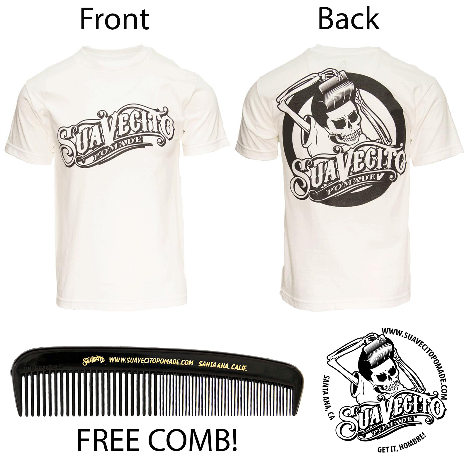 Men’s Suavecito OG White Tee Shirt (S, M, L, XL, 2XL, 3XL, 4XL, 5XL)