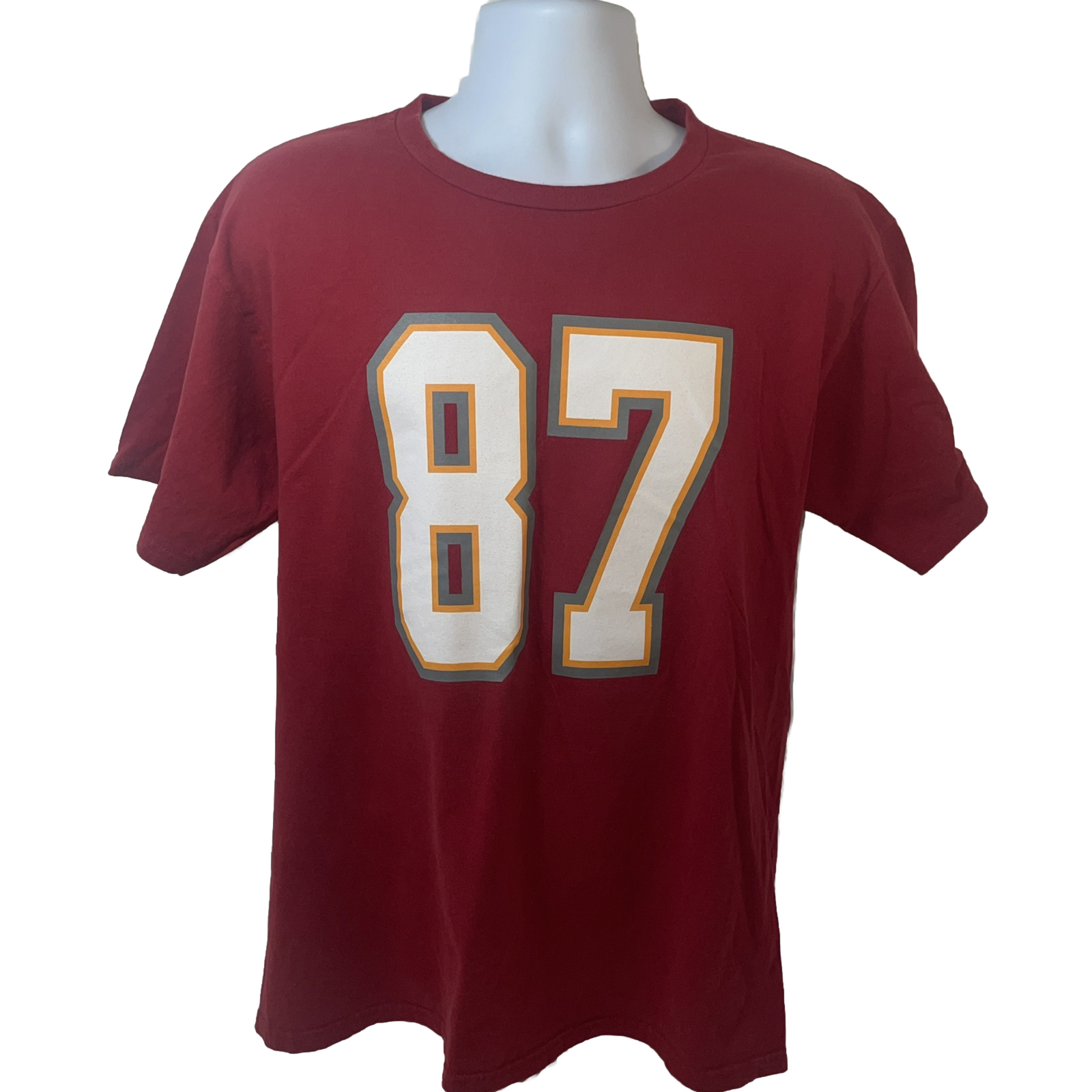 Rob Gronkowski #87 Tampa Bay Shirt Men Large Red Double Sided RN#90836 Bucs