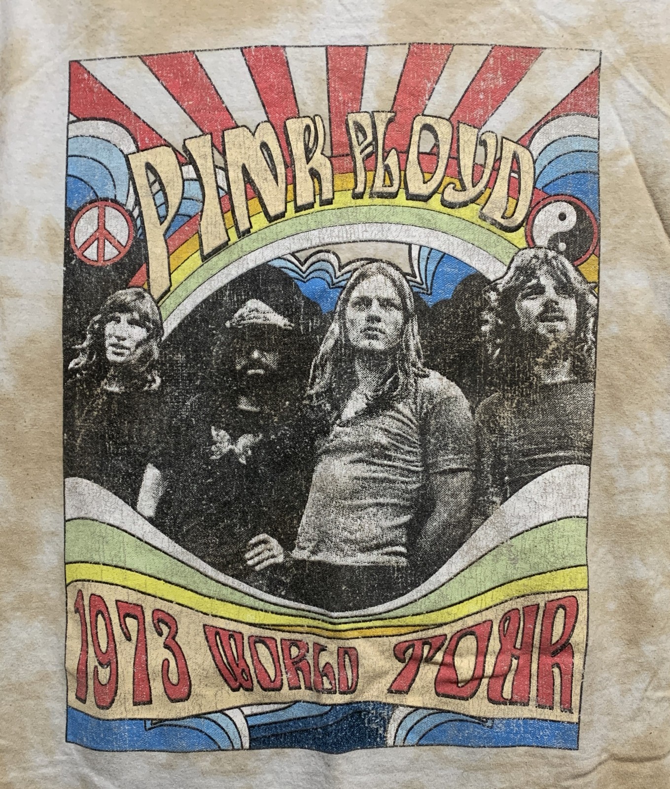 T-Shirt XL Tie Dyed “Pink Floyd 1973 World Tour” T-Shirt