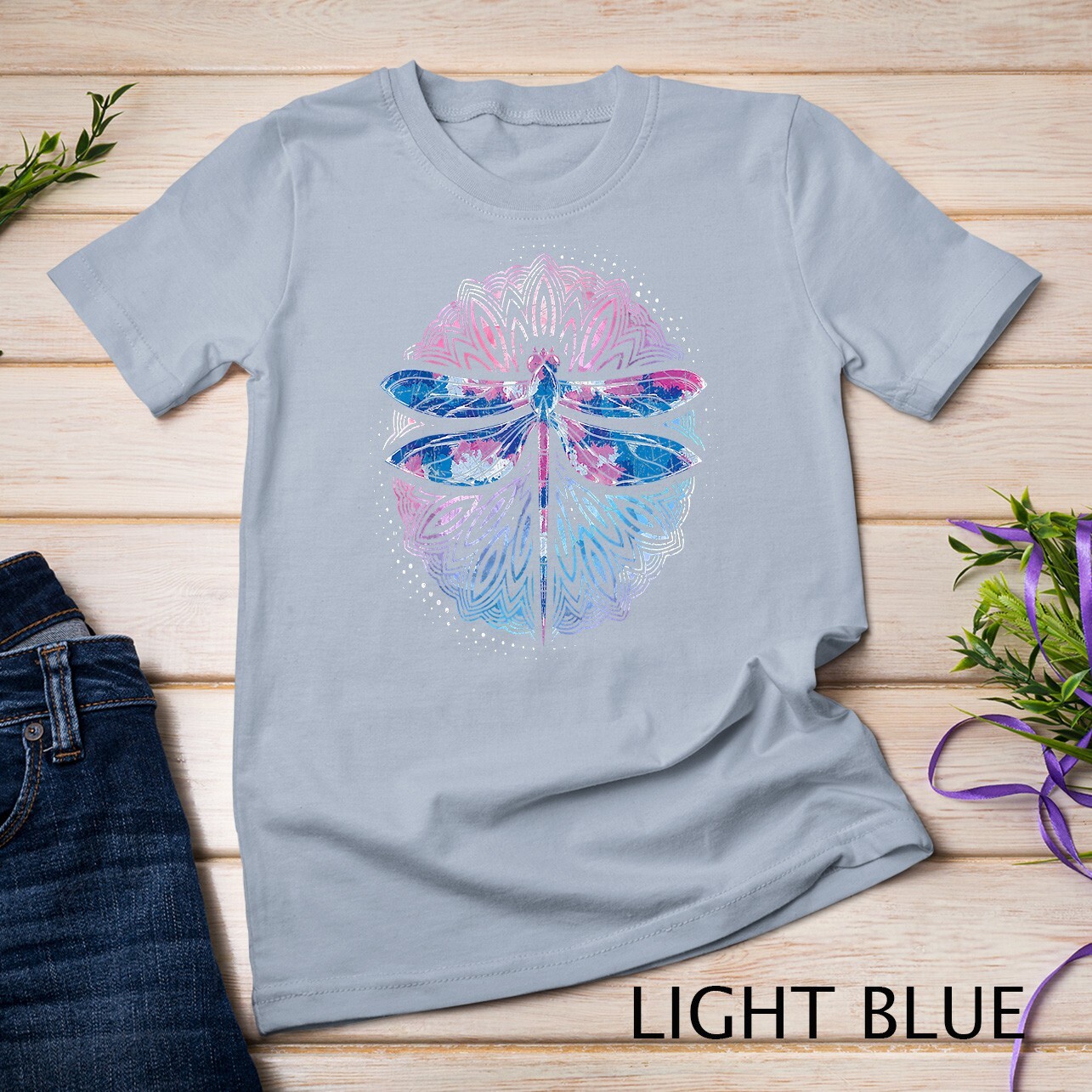 Dragonfly Yoga Meditation Prana Sacred Geometry Mandala T-Shirt Unisex T-shirt