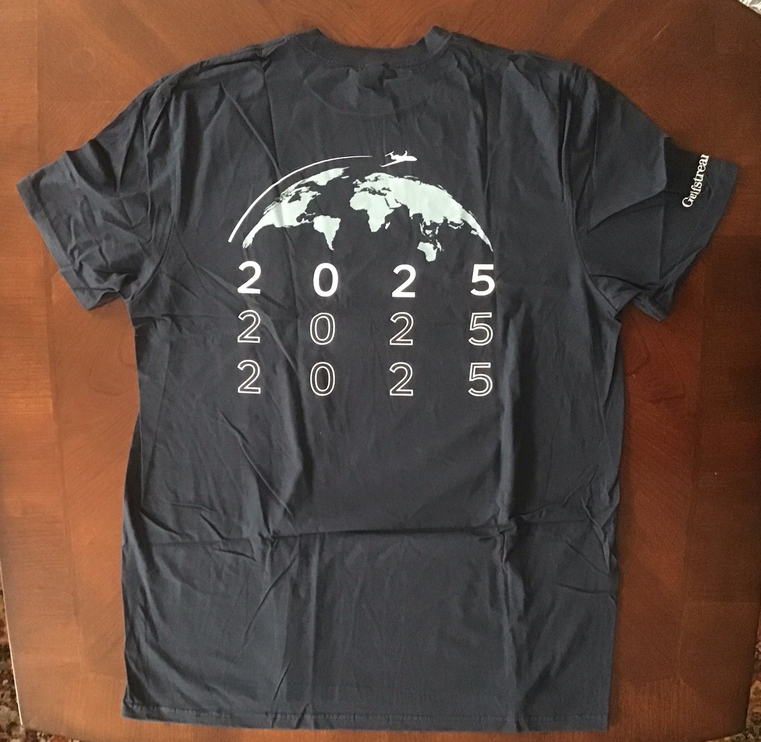 Gulfstream Aerospace, G800 Certified, 2 Sided Blue SS T-Shirt Adult Size XL
