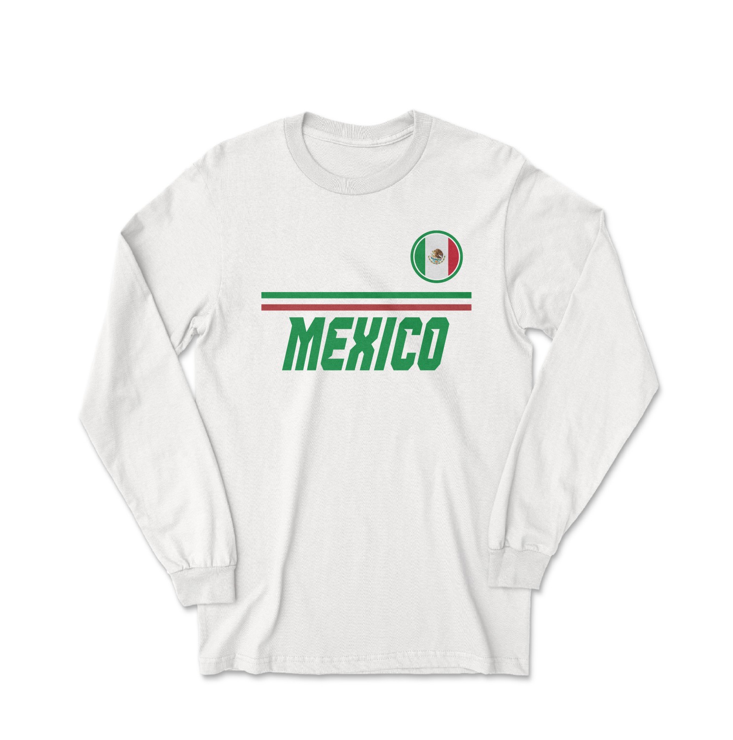 Mexico Soccer Fans Raul 9 Jersey Style Long Sleeve T-Shirt