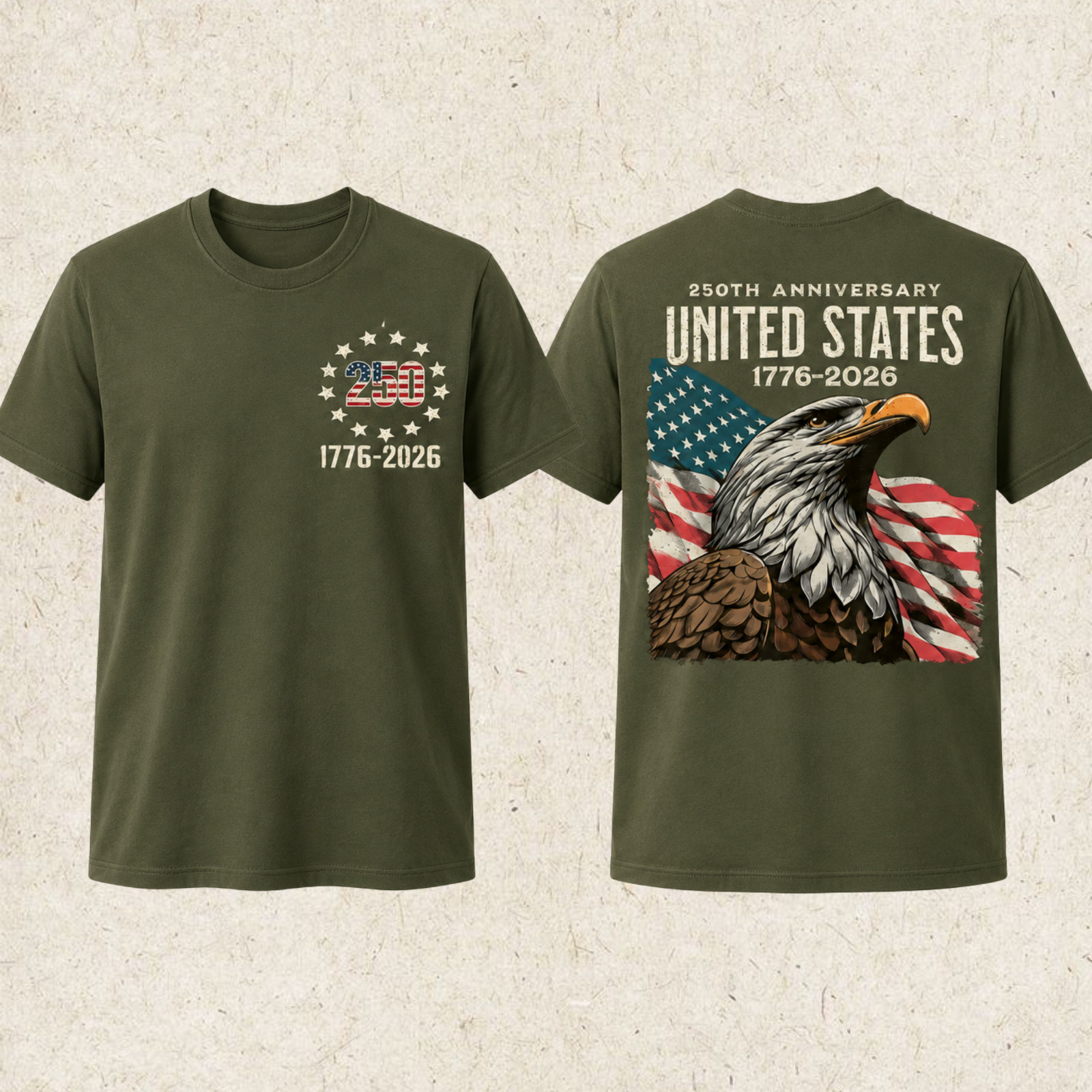 250 Anniversary USA Tee America 250th Unisex Front and Back T-Shirt