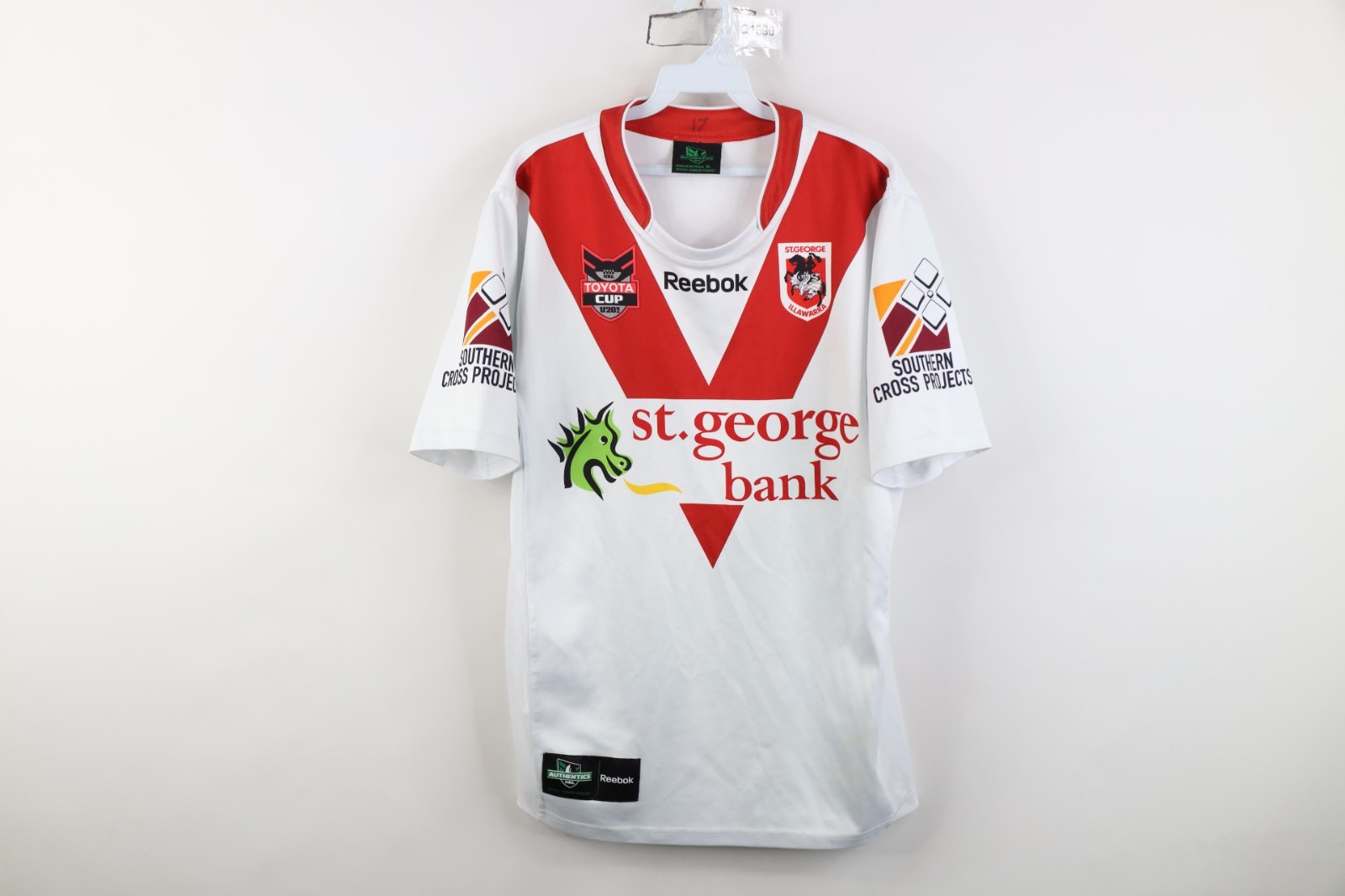 Reebok Authentics St George Illawarra Toyota Cup U20s Game Worn Rugby Jersey XL
