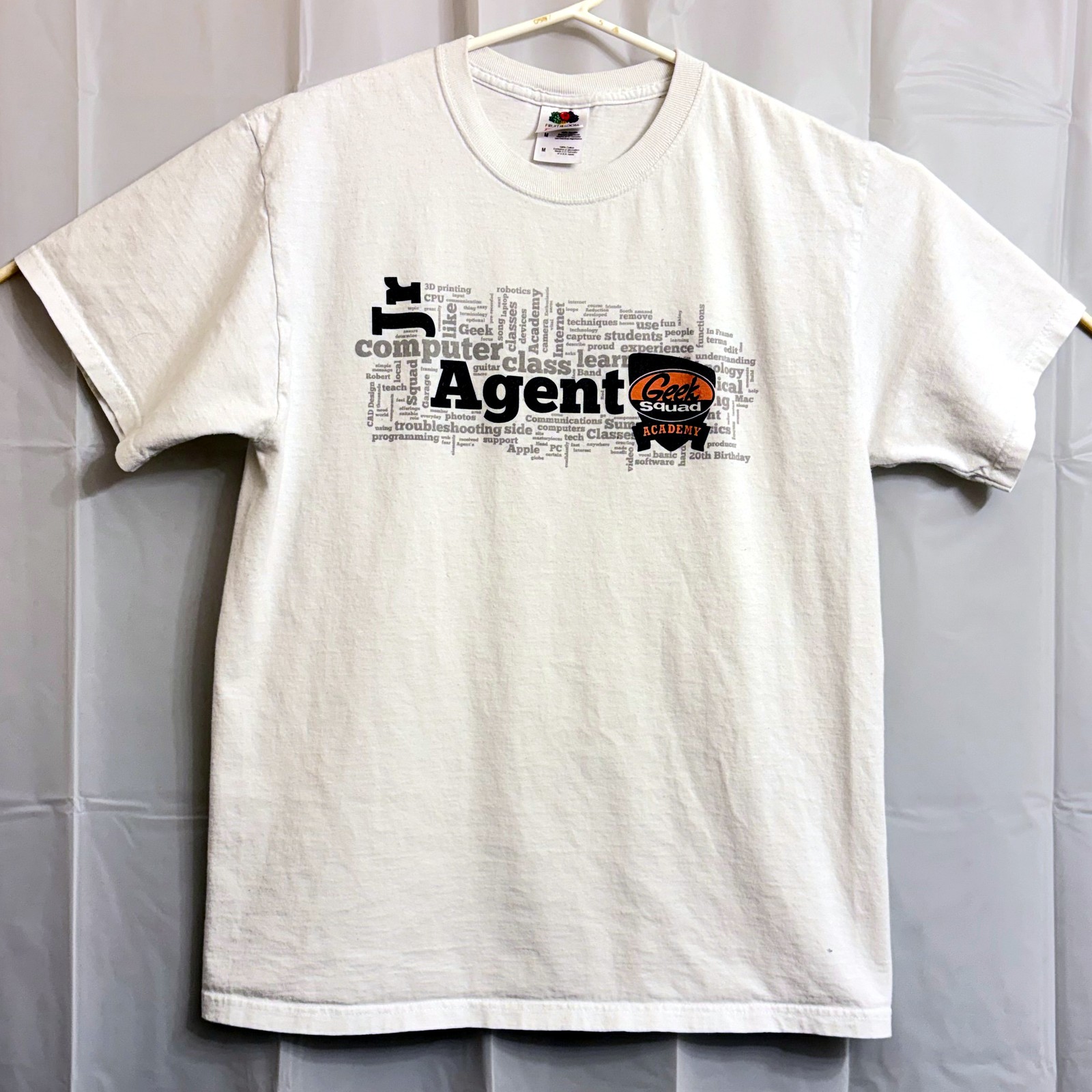 Geek Squad Men’s Geek Squad Academy Jr Agent T-Shirt Medium M White