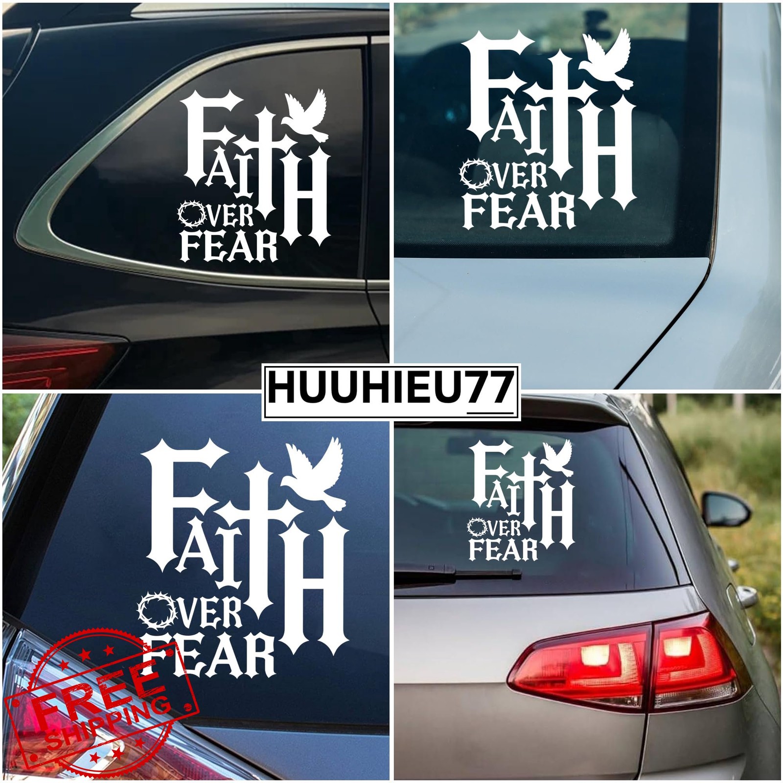Generic Faith Over Fear car decal 5.3″x6″