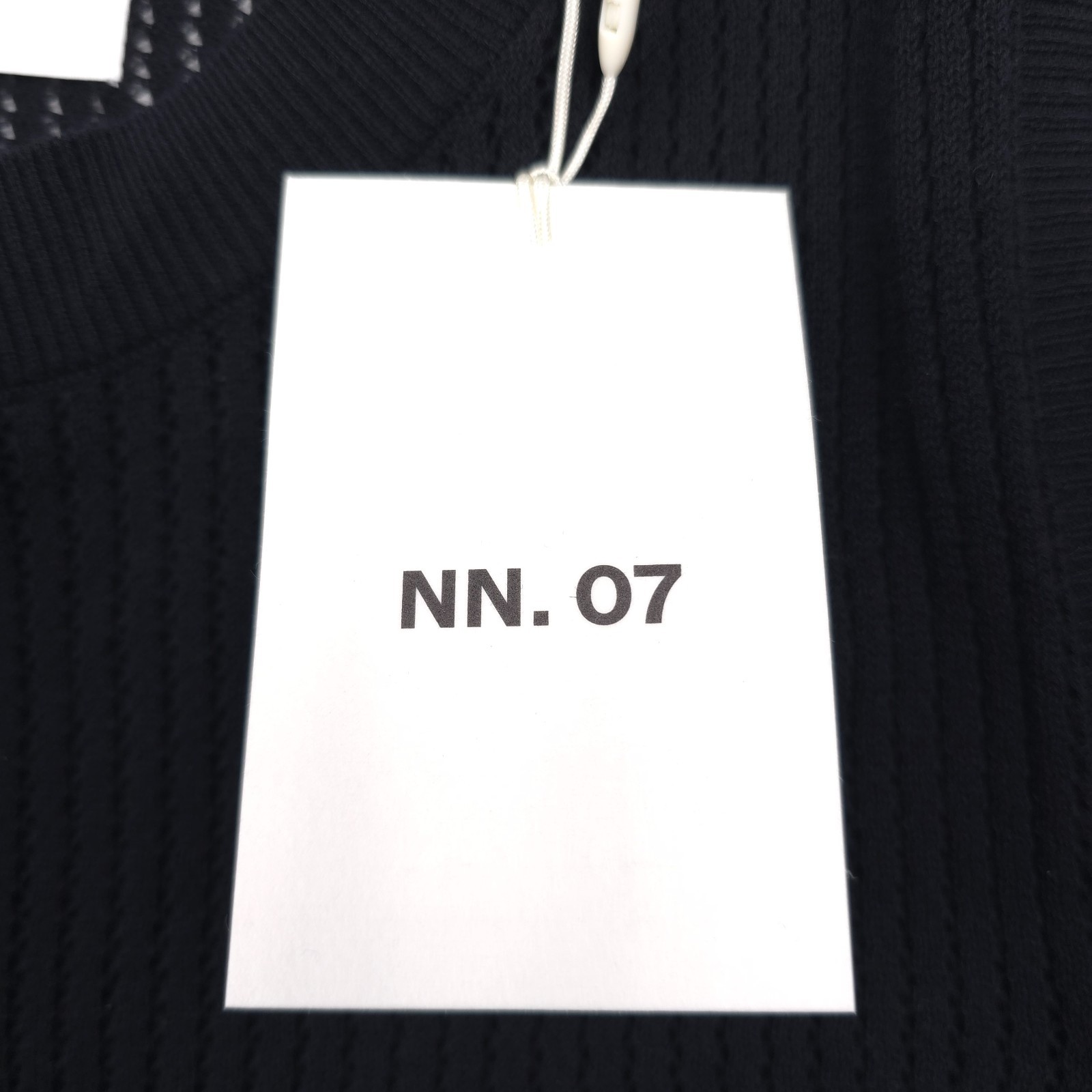 NN07 Huxley Tank Top Mens XL Black Cotton Open Knit Ribbed Collar Cotton