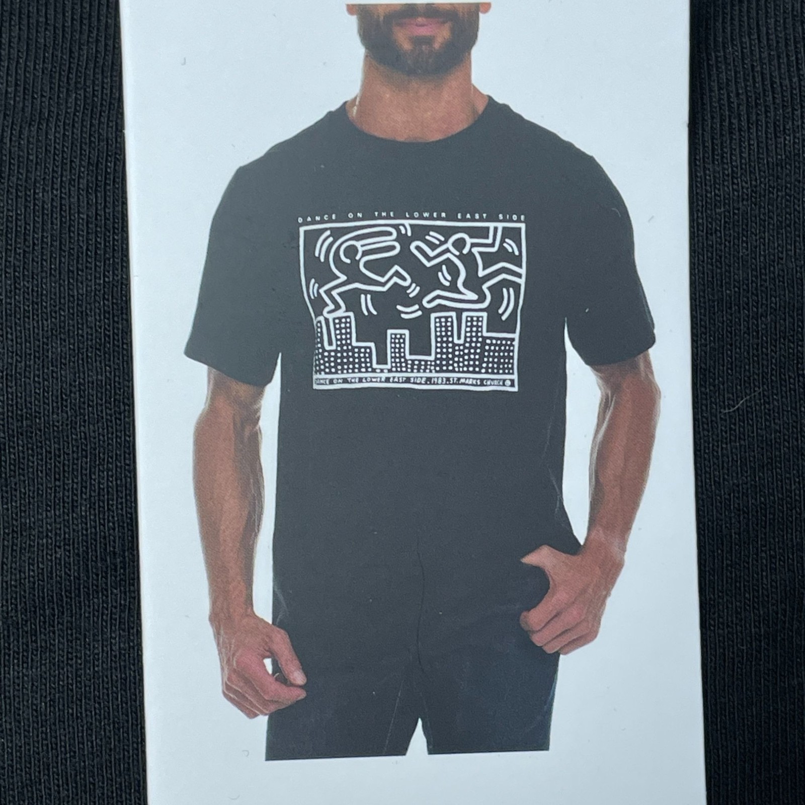 Keith Haring Men’s S Dance On The Lower East Side Graphic T-Shirt Black L1301