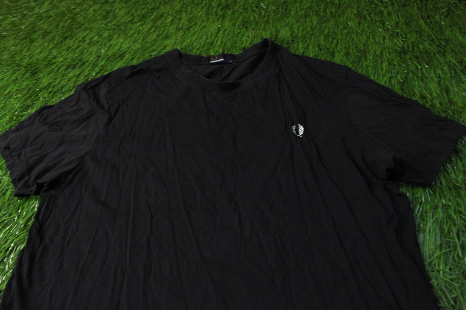 FRED PERRY ORIGINAL MEN CASUAL SHORT SLEEVE SHIRT T-SHIRT JERSEY SIZE L LARGE