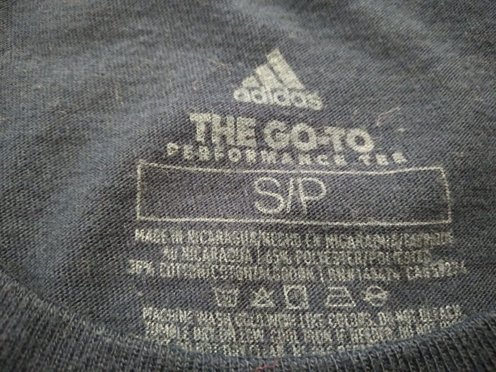 Adidas Climalite Men’s Shirt Size Small Navy Blue Red Logo Go To Performance Tee