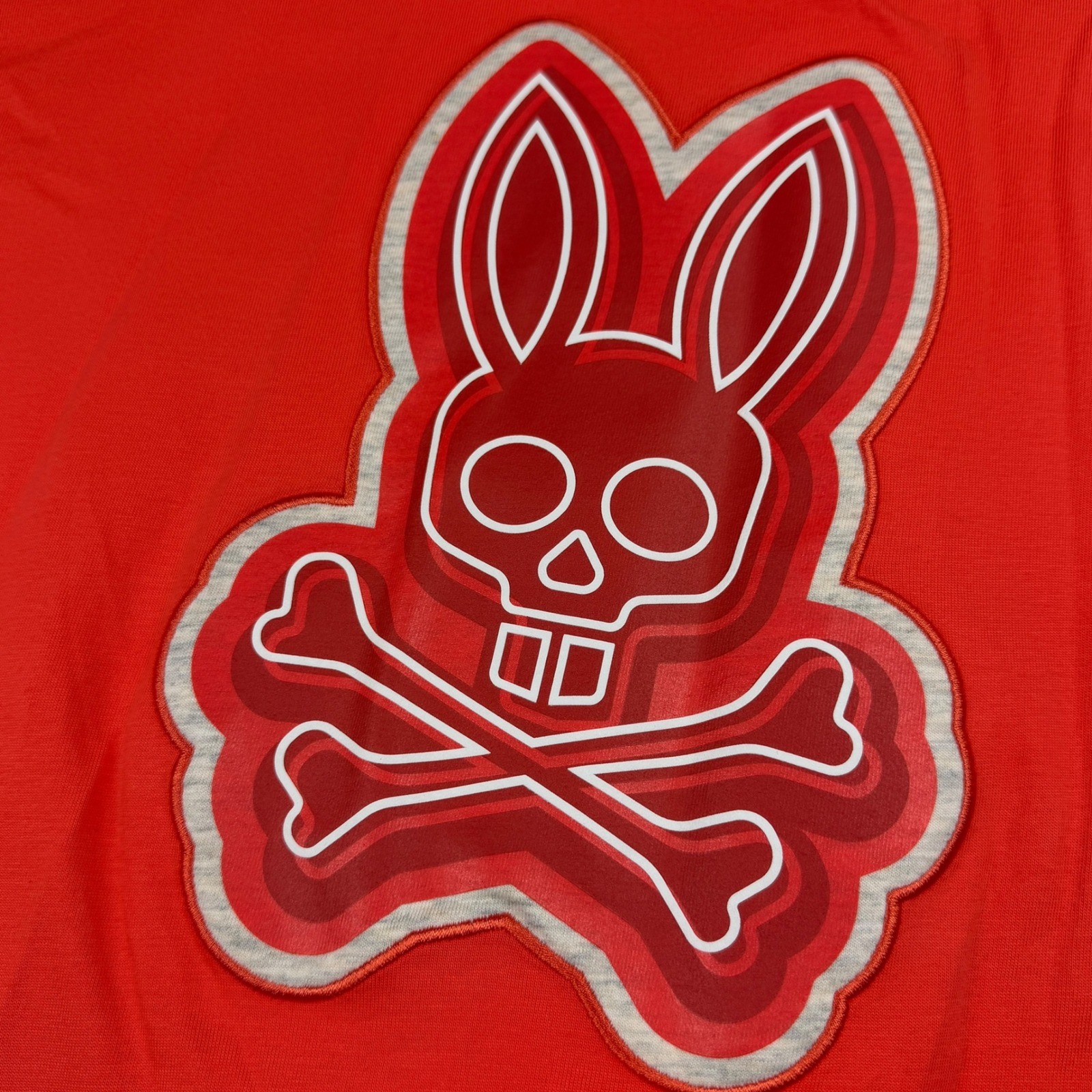 Psycho Bunny Mens Sydney Graphic Tee Hot Coral Red Size 5 Medium B6U508F200 NWT