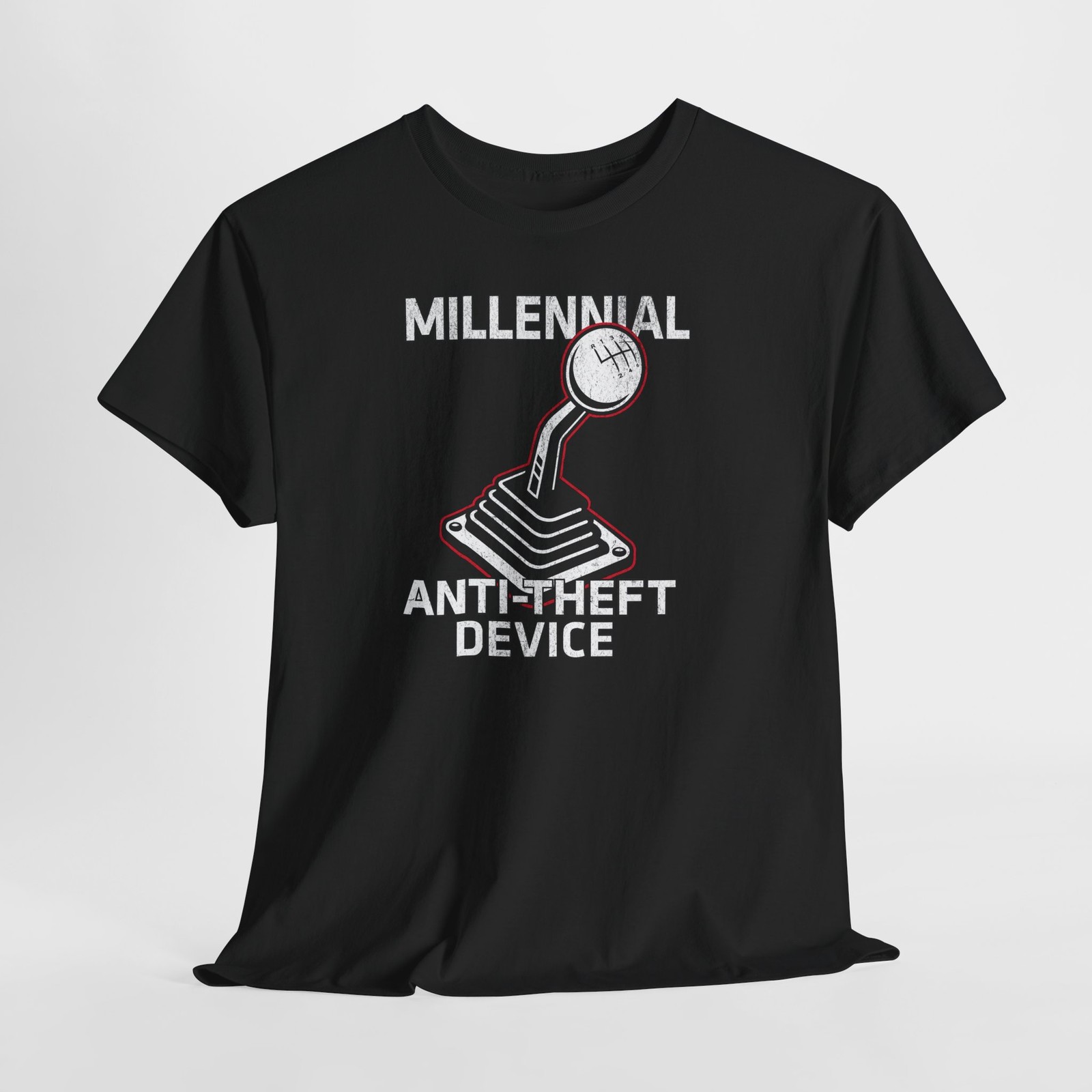 Millennial Anti-Theft Device Manual Shifter T-Shirt Muscle Car Gift S-5XL