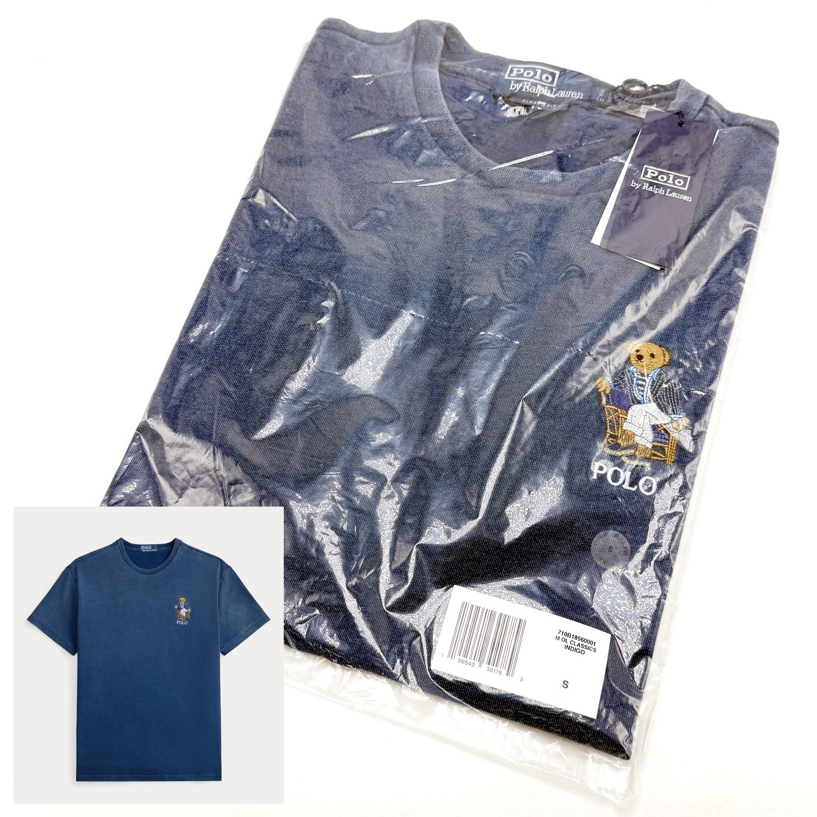 *NEW* Men Polo Ralph Lauren Classic Fit Polo Bear Indigo T-Shirt DARK INDIGO 👍